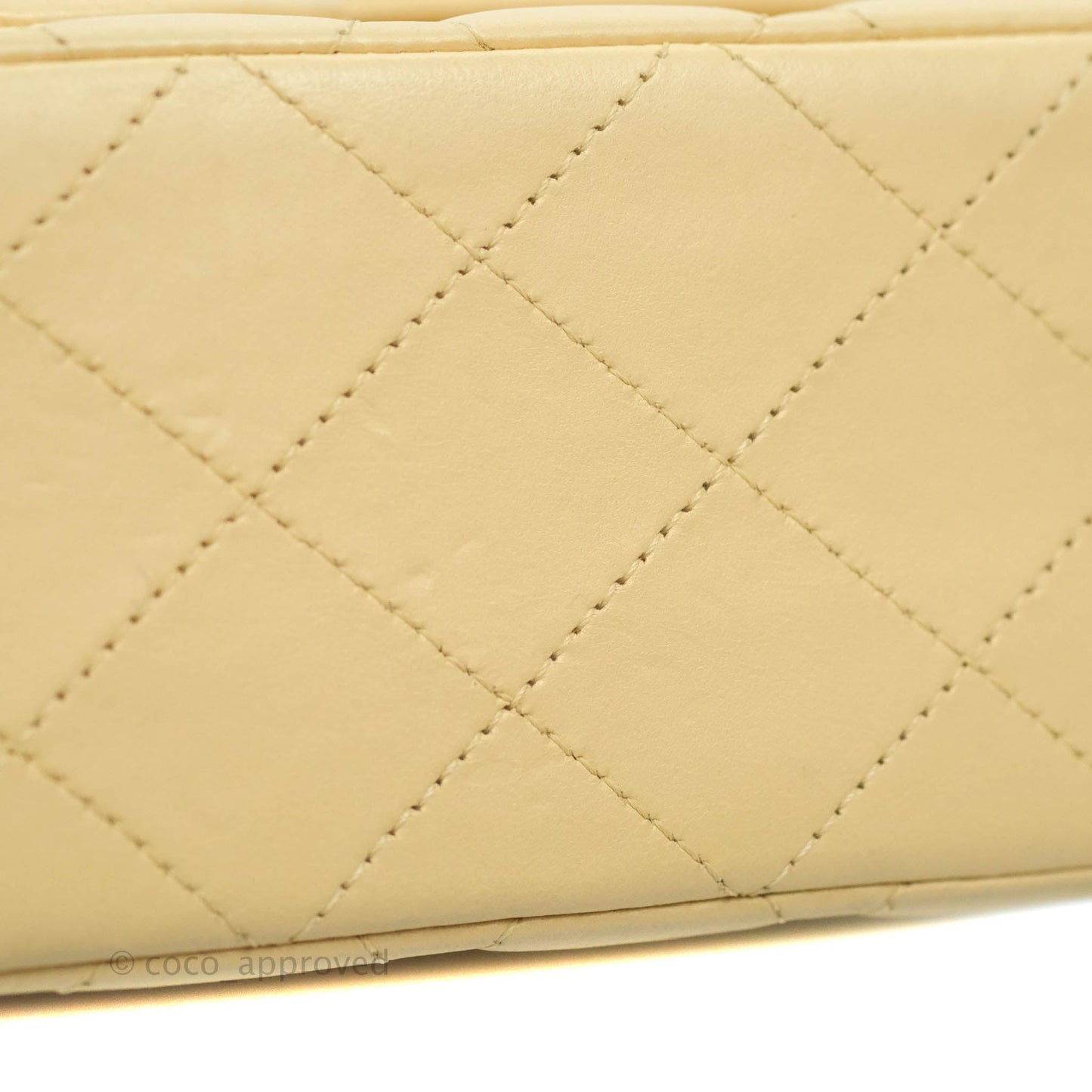 Chanel Classic M/L Medium Double Flap Beige Lambskin Gold Hardware Metal