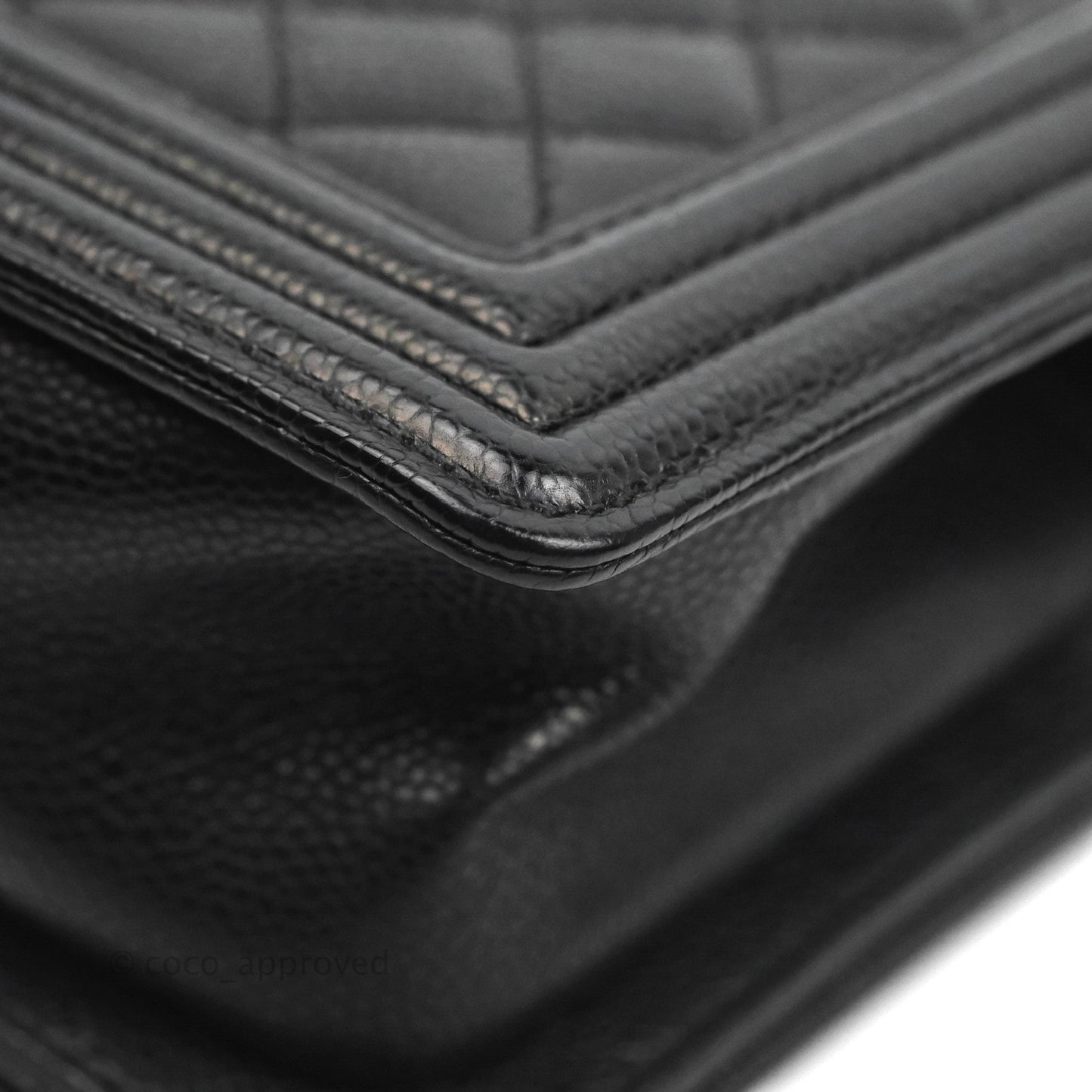 Chanel Quilted Medium Boy Black Caviar Ruthenium Hardware