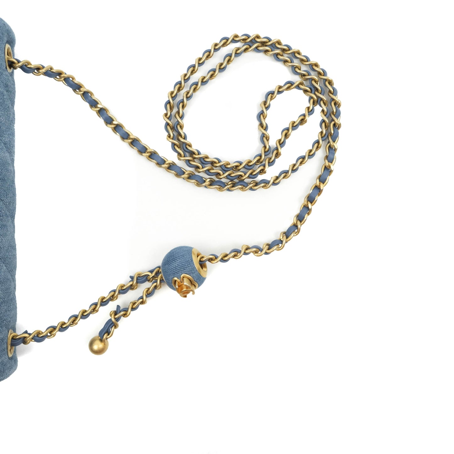 Chanel Mini Rectangular Pearl Crush Quilted Denim Aged Gold Hardware 22C