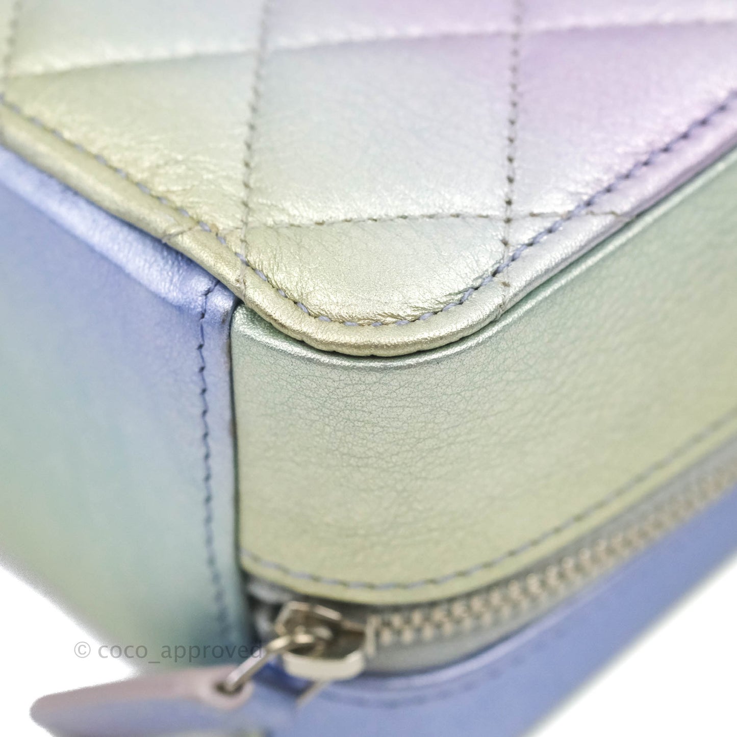 Chanel Quilted Camera Bag Metallic Rainbow Lambskin Rainbow Hardware