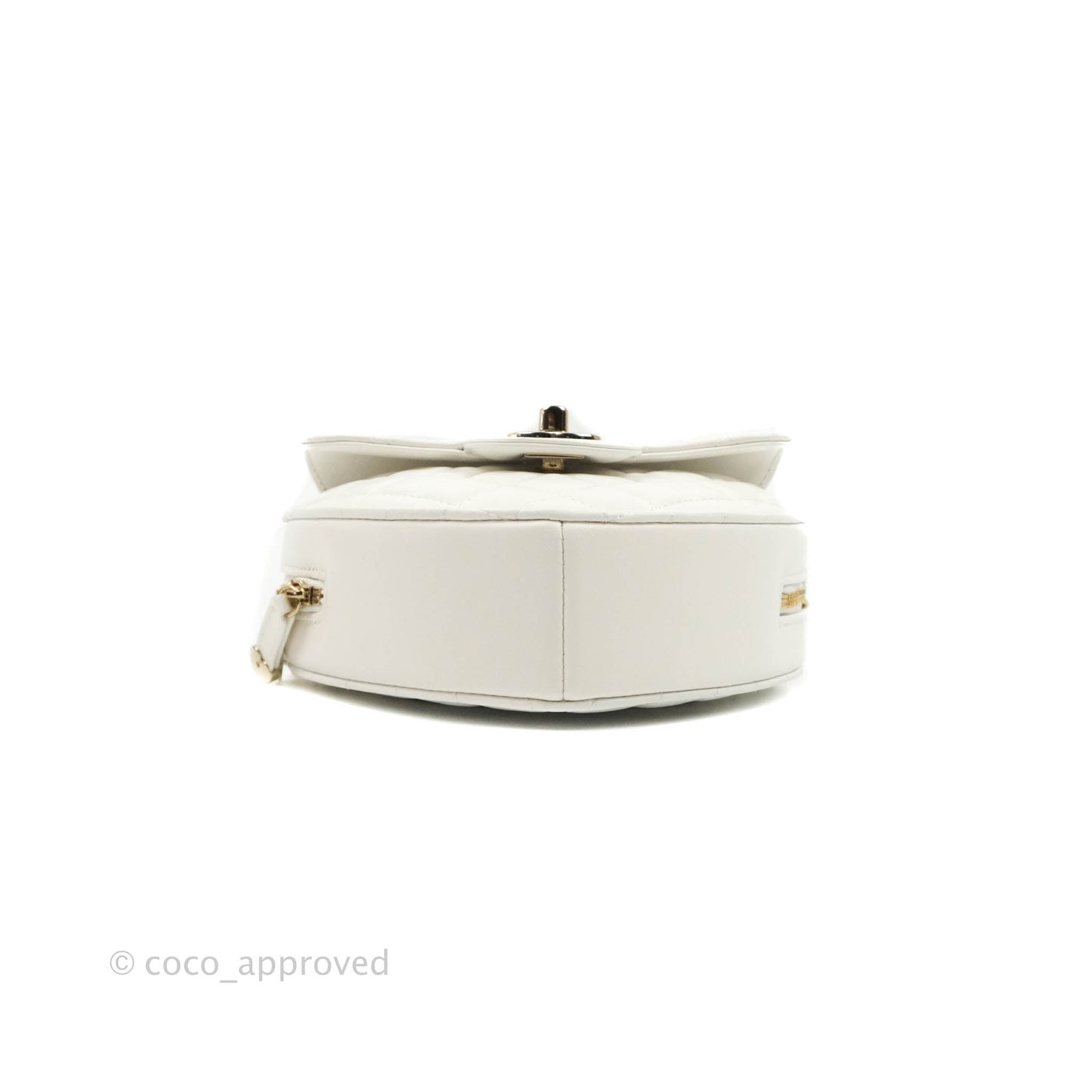 Chanel Large Heart Bag White Lambskin Gold Hardware 22S