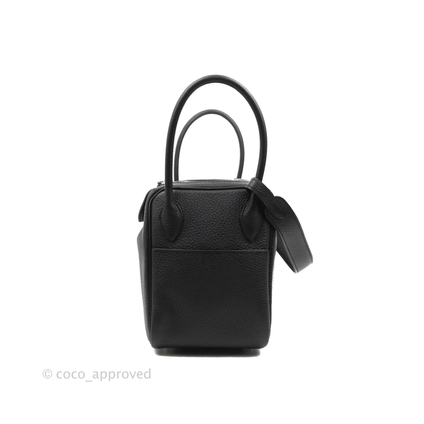 Hermès Lindy 26 Black Clemence Silver Hardware