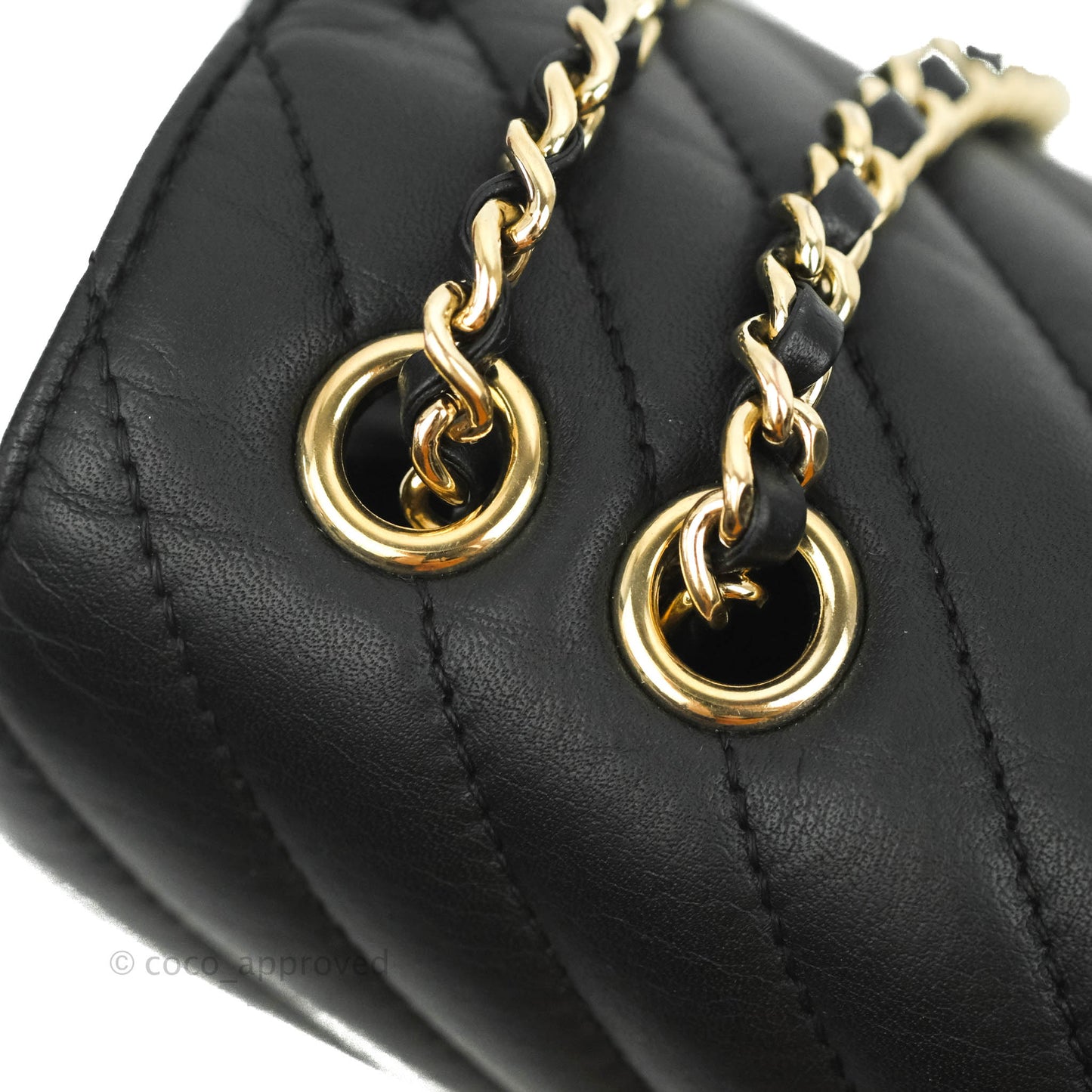 Chanel Small Statement Chevron Flap Bag Black Gold Hardware