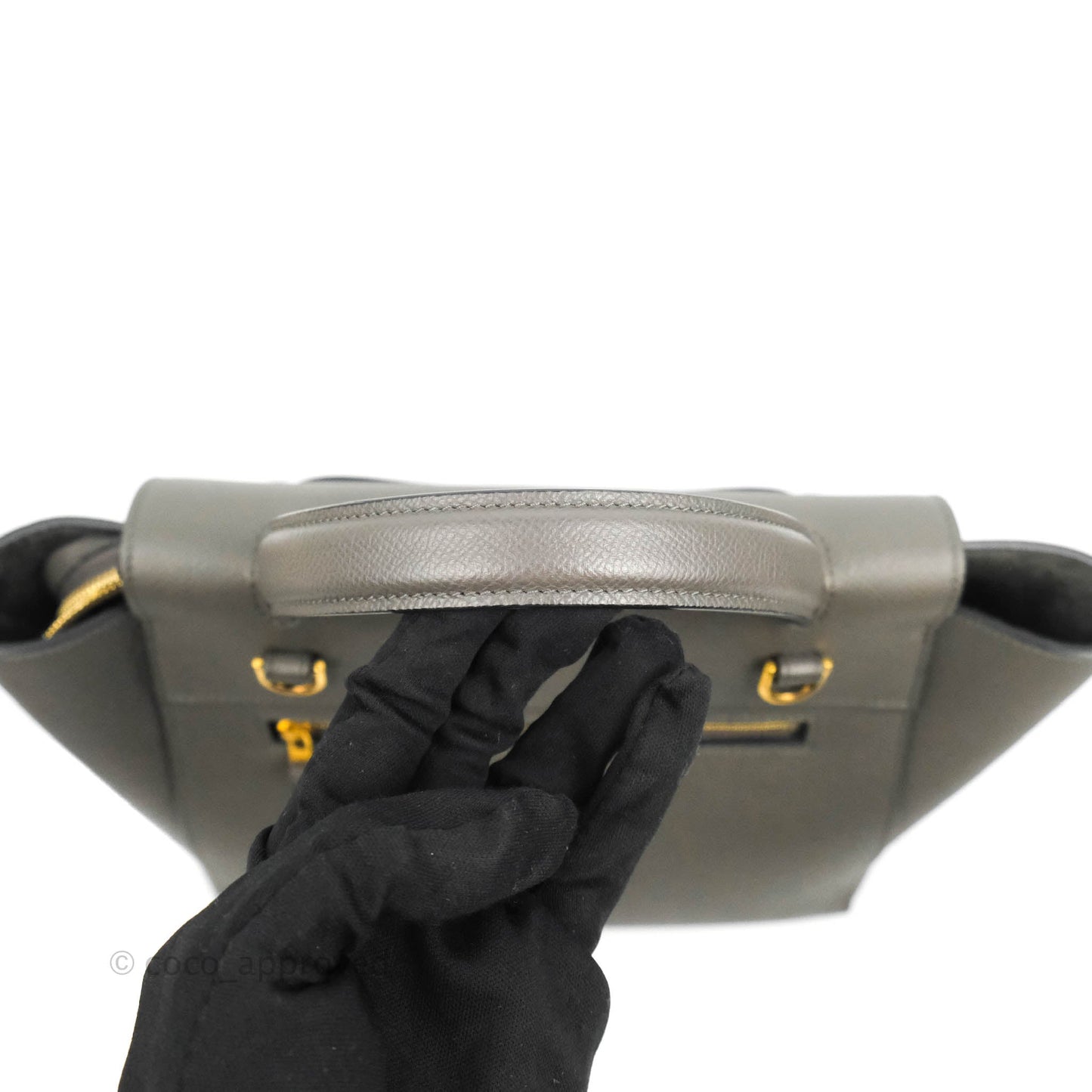 Celine Micro Belt Bag Grey Grained Calfskin Gold Hardware