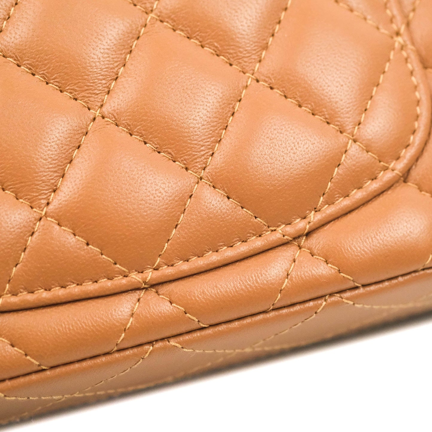 Chanel Quilted Mini Rectangular Flap Caramel Lambskin Gold Hardware 22S