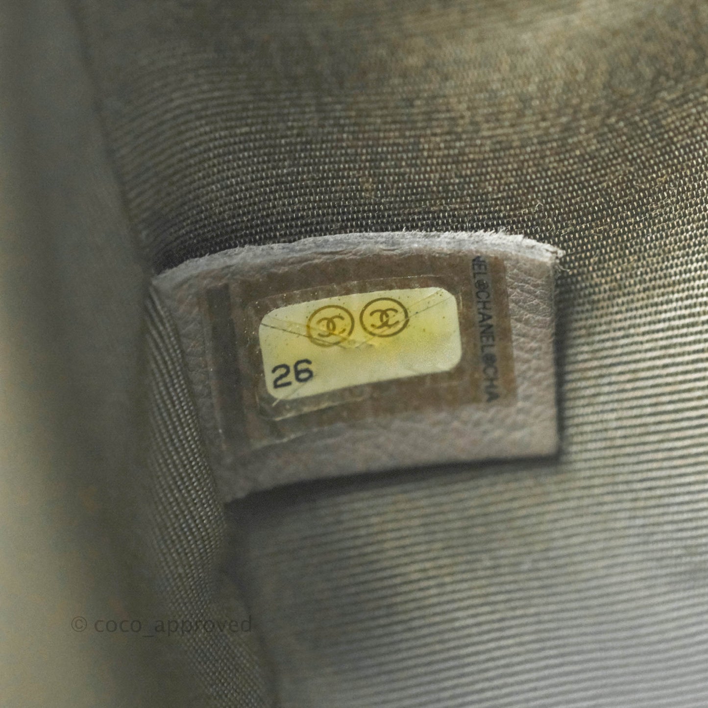 Chanel Small Quilted Boy Dark Grey Caviar Gold Hardware