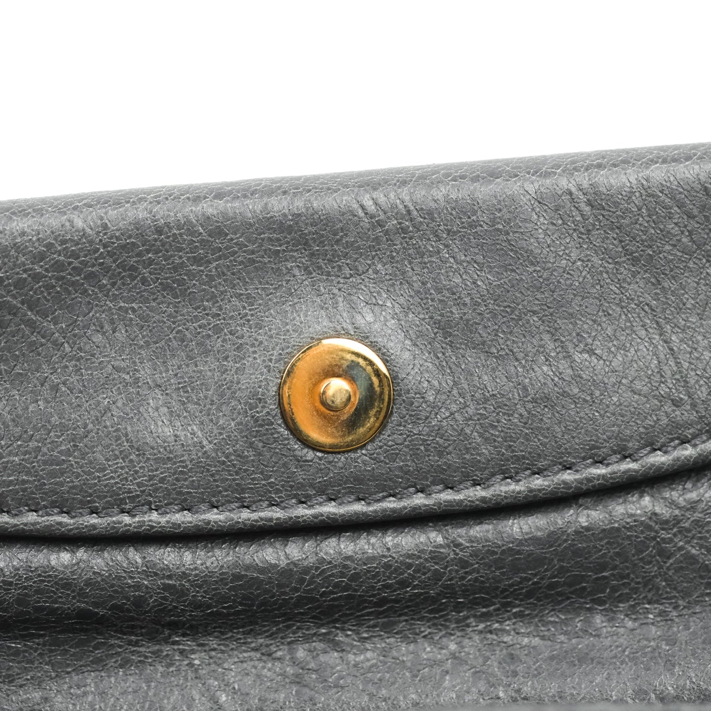Balenciaga Classic Gold Hardware Envelope Strap Clutch Grey