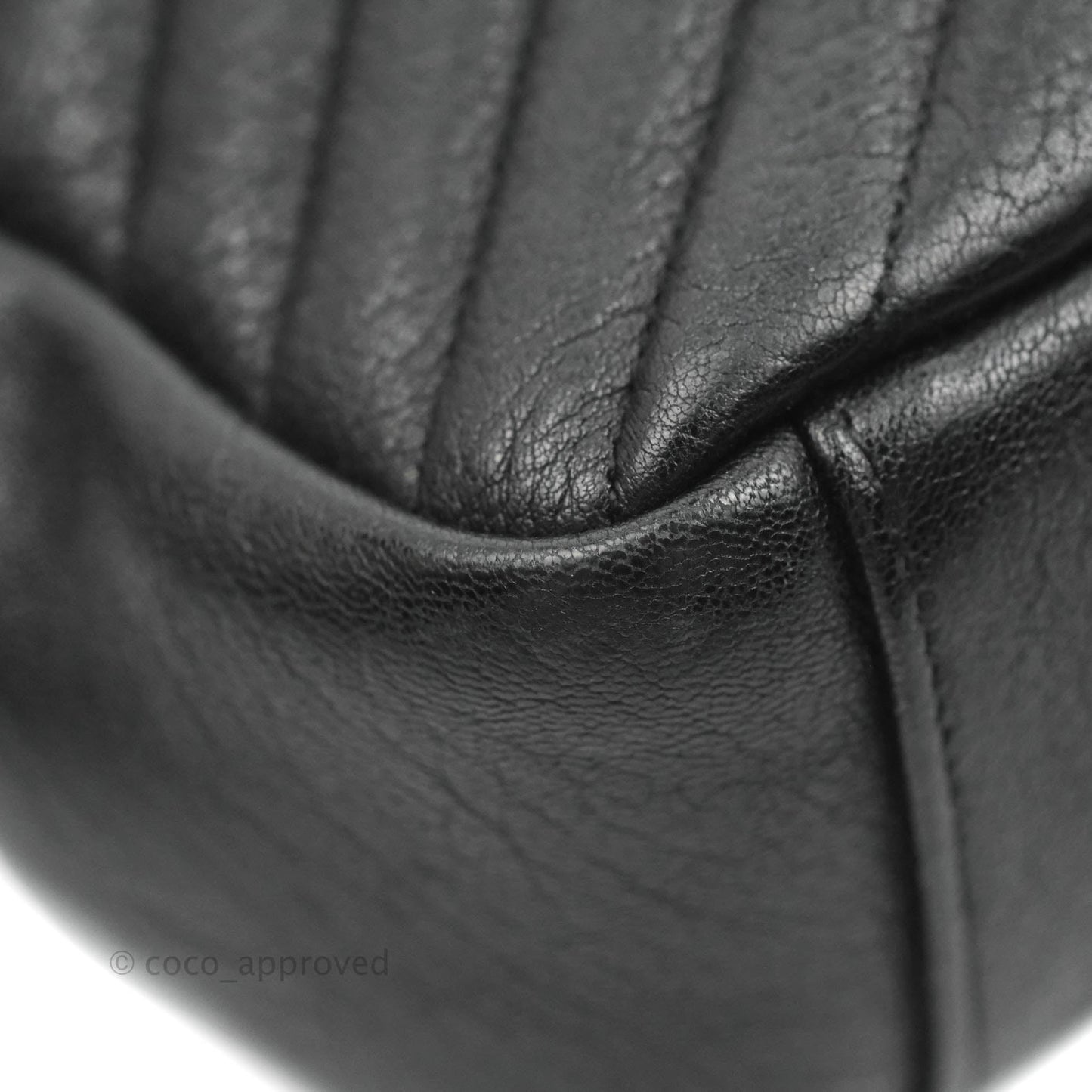 Saint Laurent Chevron Large College Black Chain Bag Ruthenium Hardware