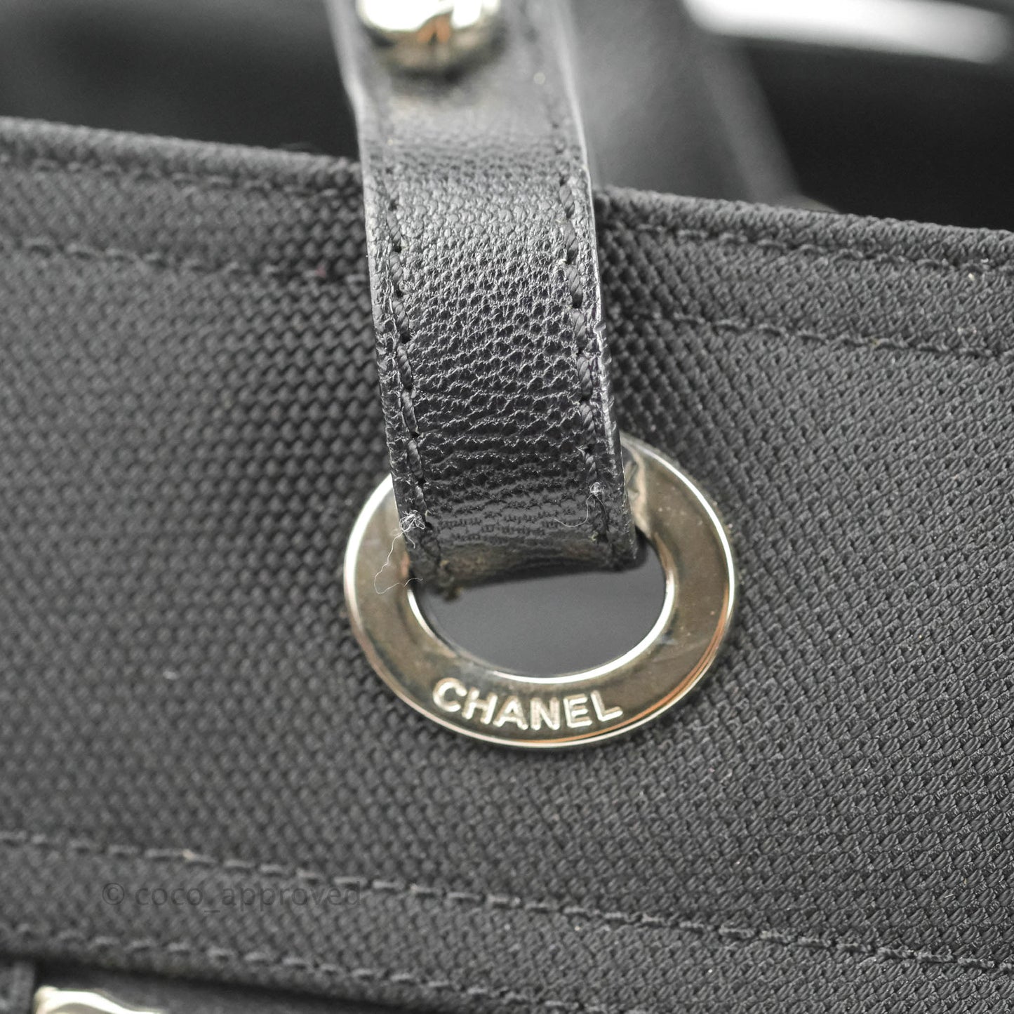 Chanel Quilted Large Paris Biarritz Tote Black Coated Canvas