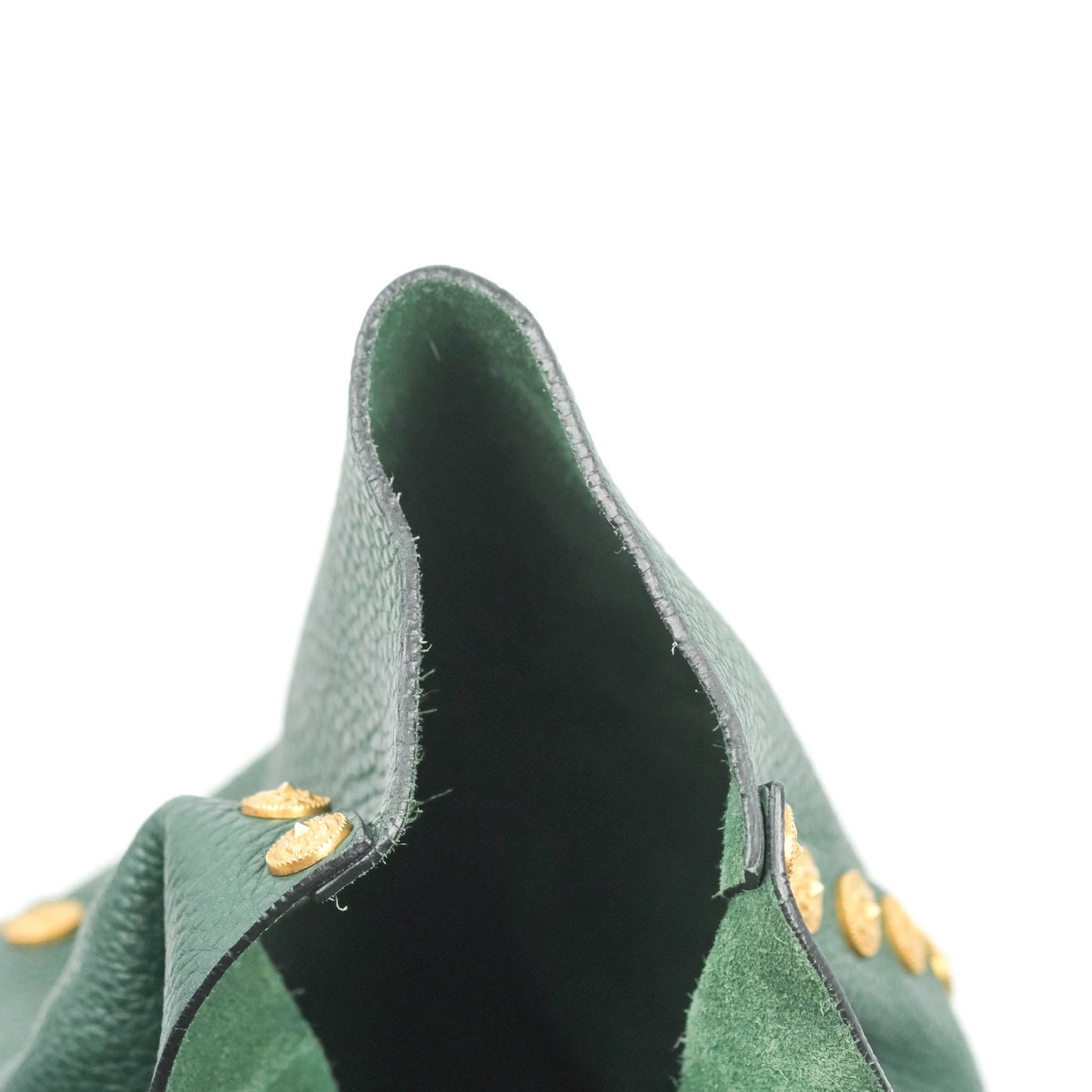 Valentino Large Gryphon Stud Tote Green Grained leather