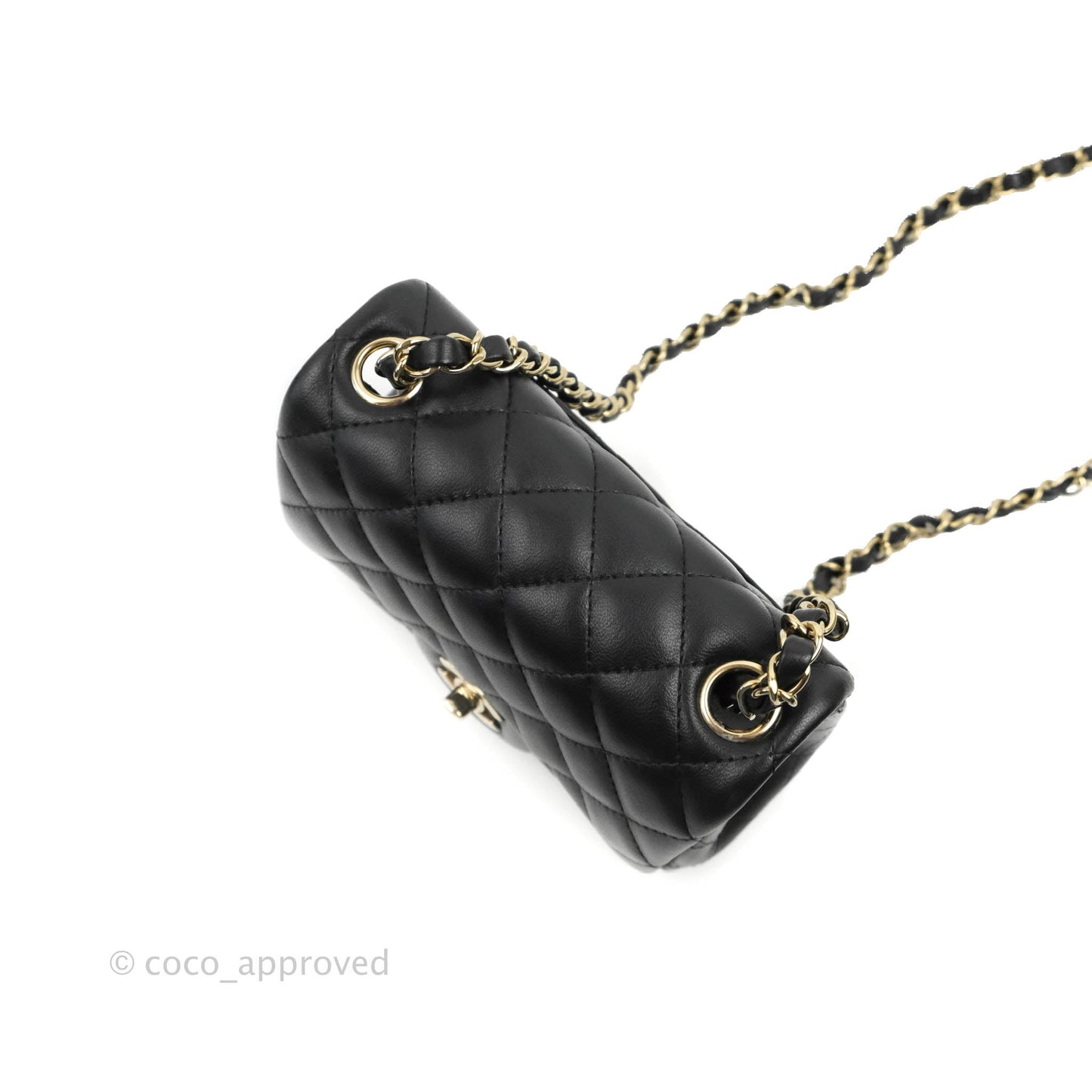 Chanel Mini Square Black Lambskin Gold Hardware