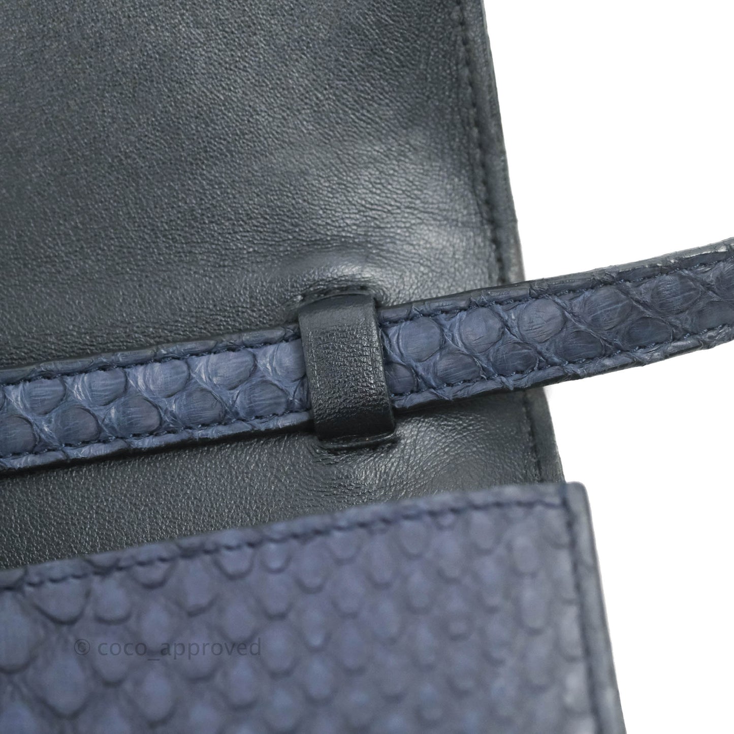 Celine Medium Classic Box Flap Grey Blue Python Gold Hardware