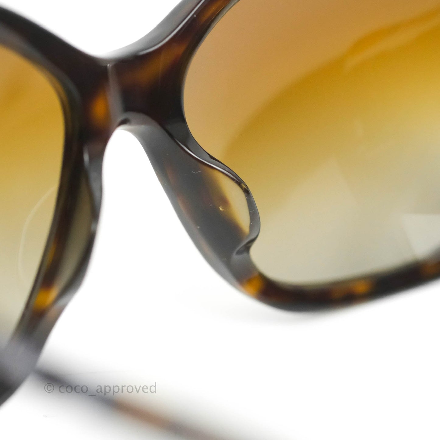 Chanel Tortoise Shell Oversized Frame Pearl CC Sunglasses