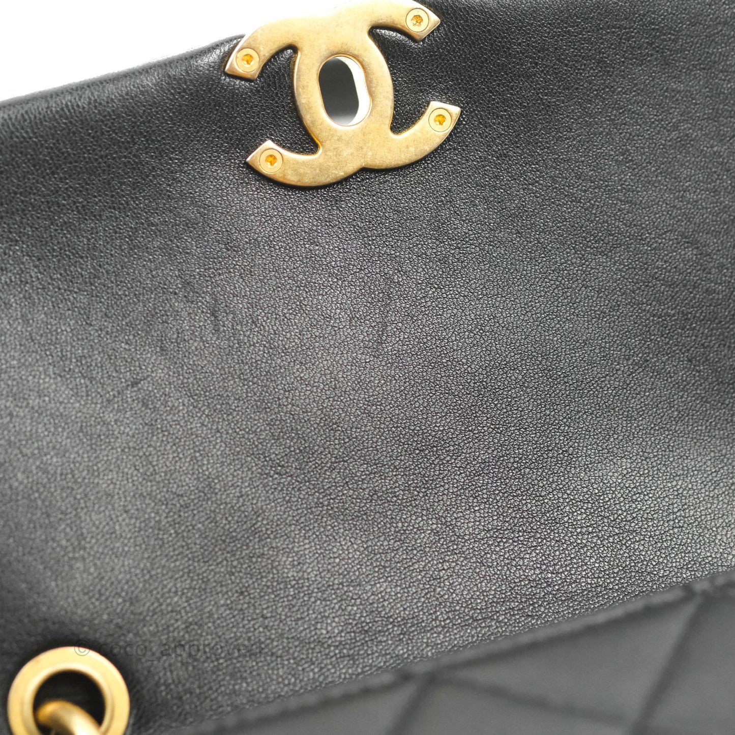 Chanel Entwined Chain Bag Black Lambskin Aged Gold Hardware