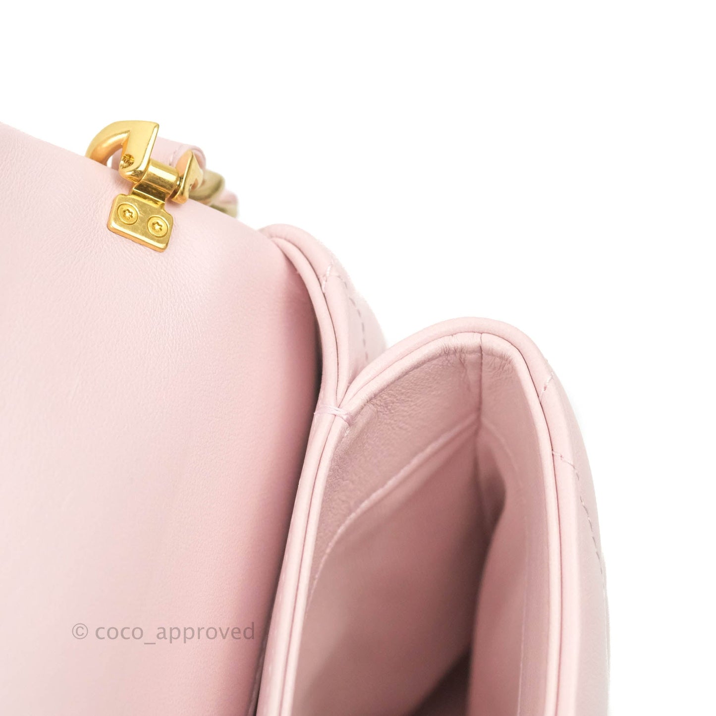 Chanel Small Flap Bag Light Pink Lambskin Aged Gold Hardware 22-23FW