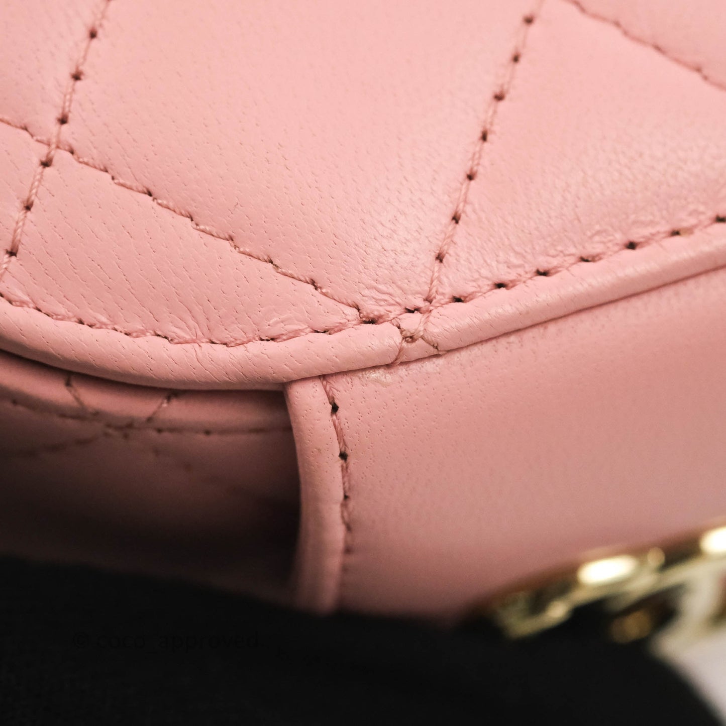 Chanel Quilted Small Resin Elegant Chain Vanity Case Lambskin Pink Gold Hardware
