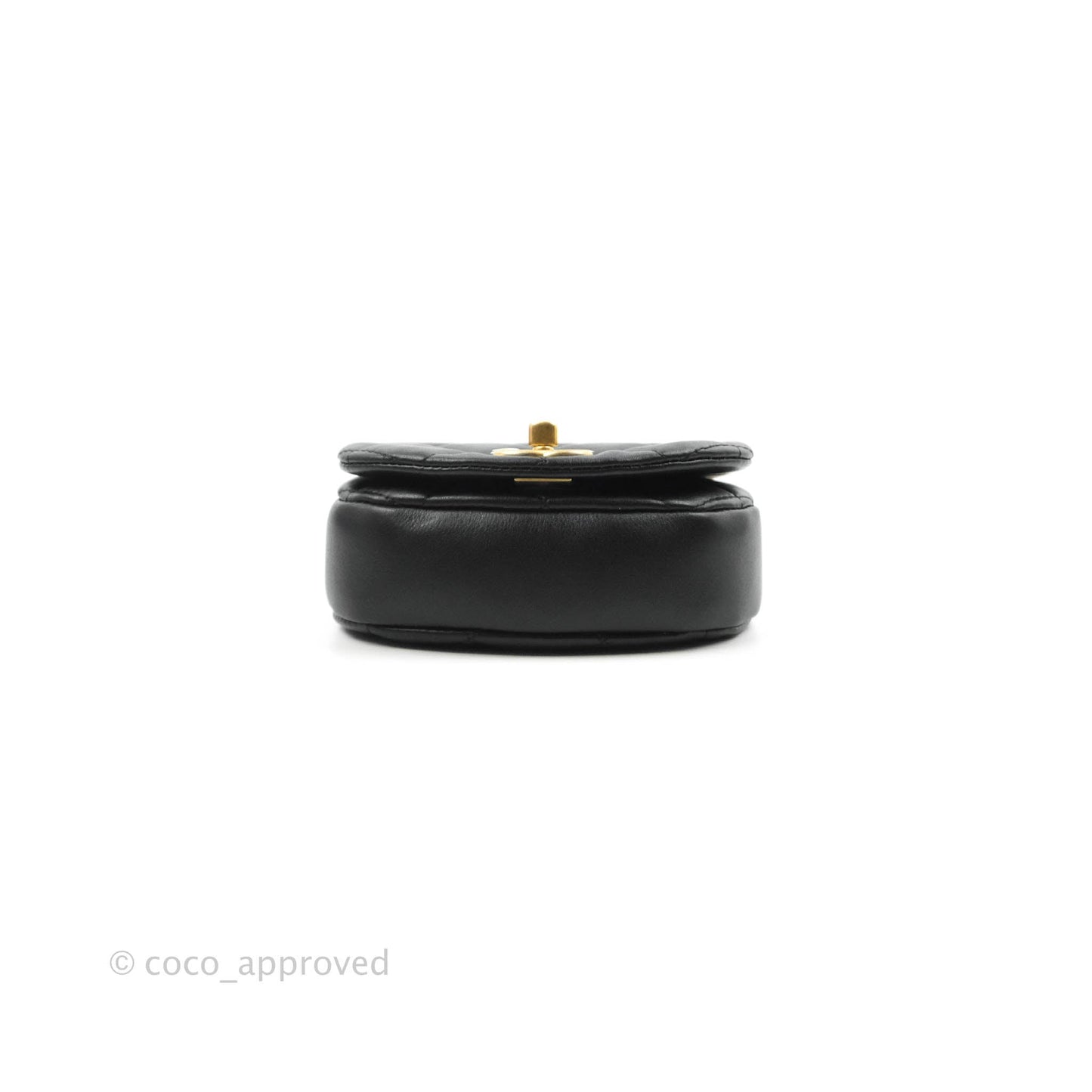 Chanel Mini Clutch with Chain Black Calfskin Aged Gold Hardware