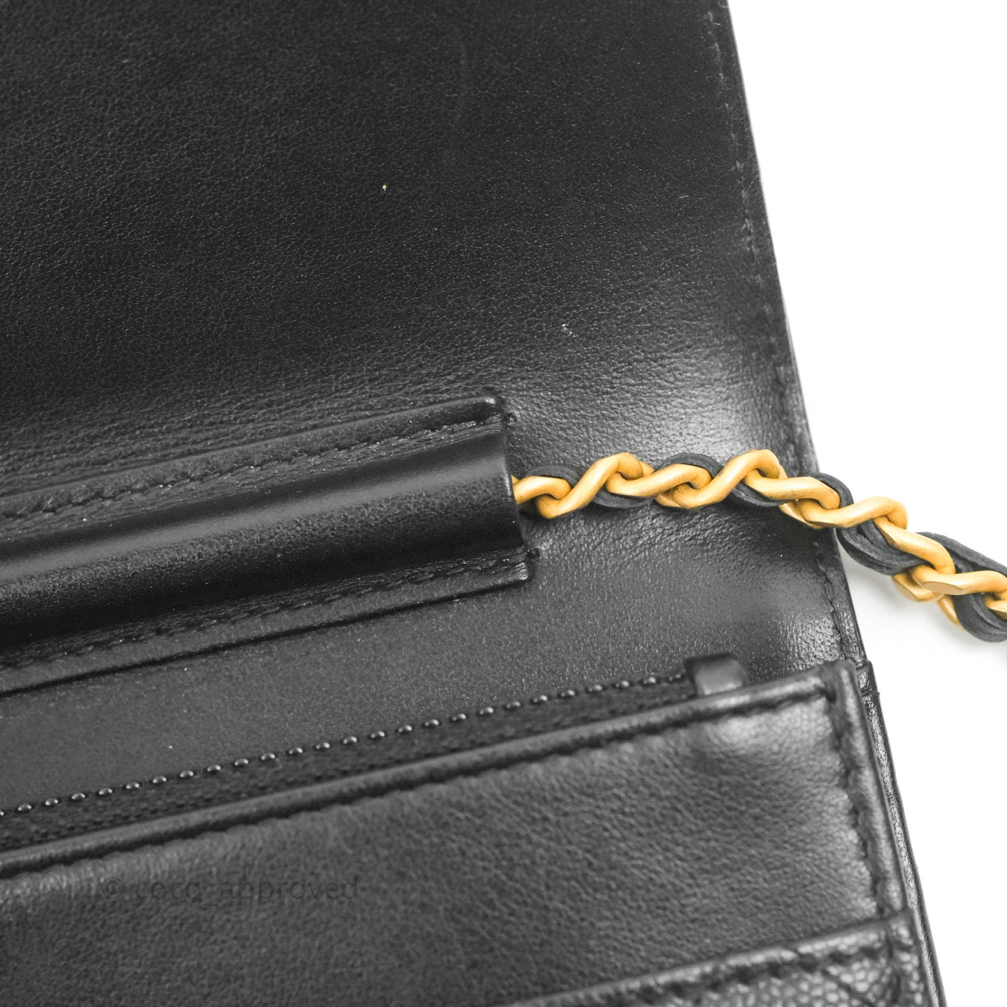 Chanel Filigree Wallet on Chain WOC Black Caviar Gold Hardware
