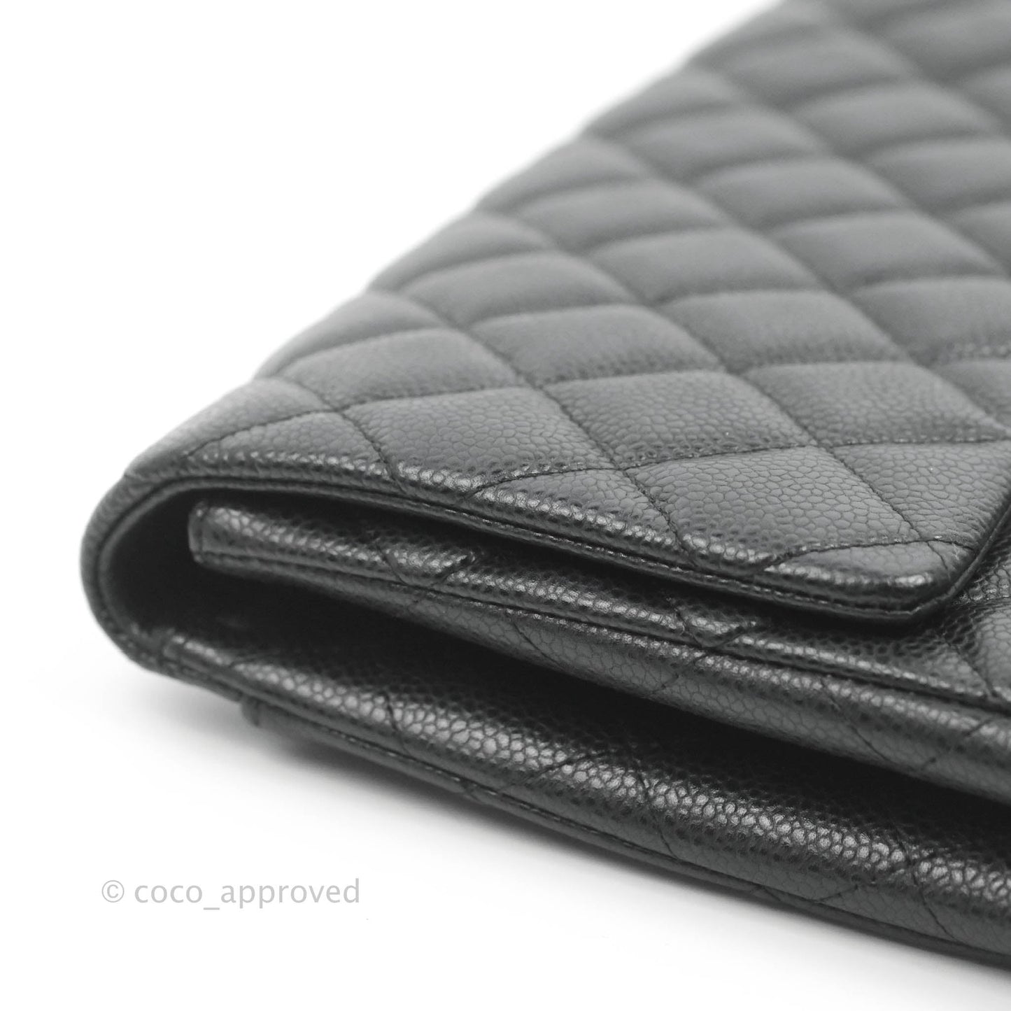 Chanel Quilted Clutch with Chain Black Caviar Silver Hardware