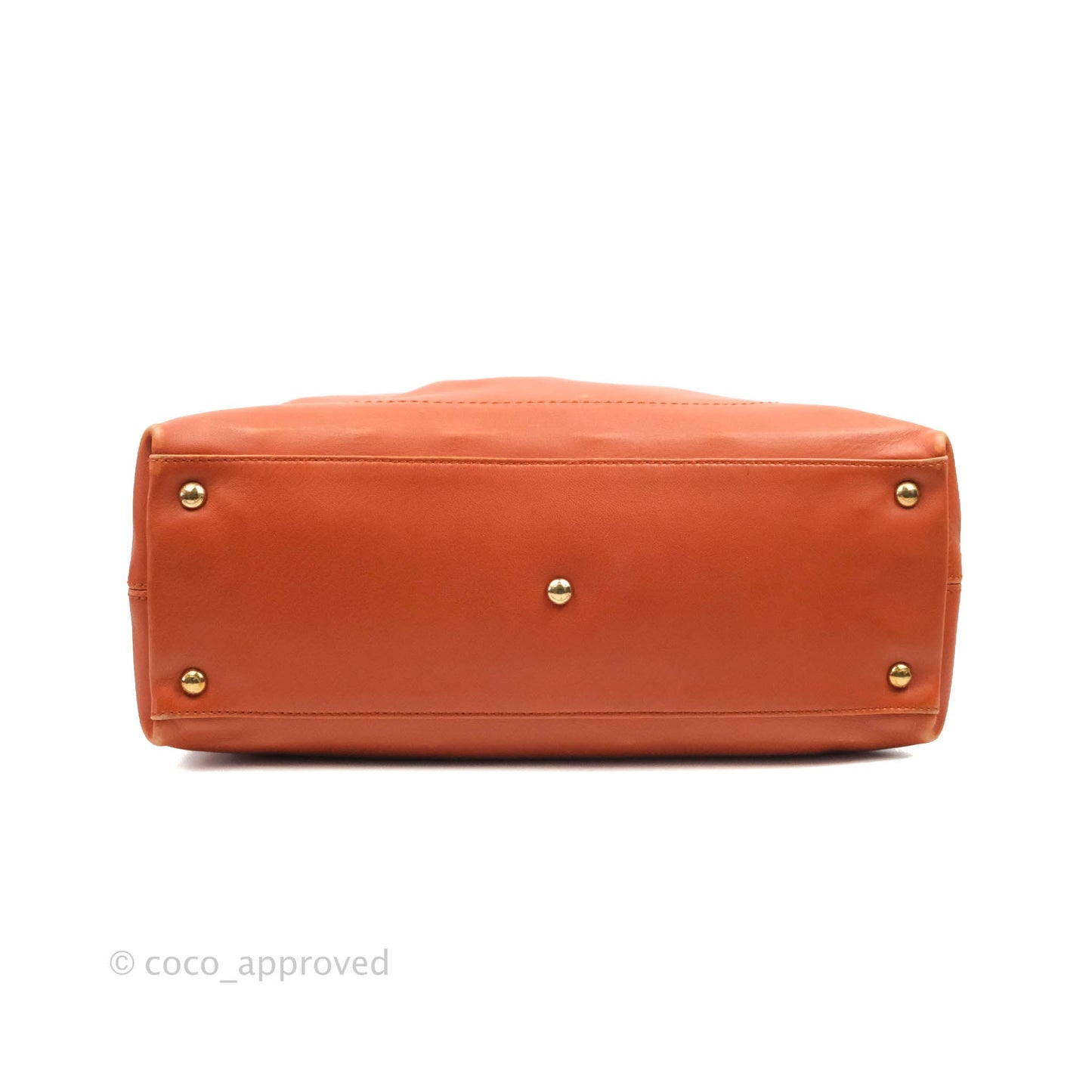 Salvatore Ferragamo Orange Top Handle Bag With Strap
