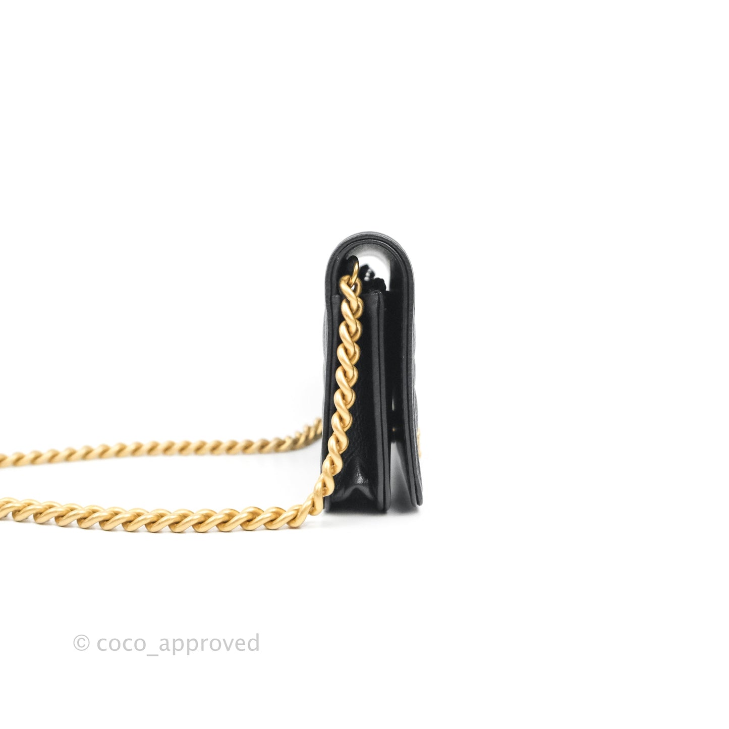 Chanel Mini Boy WOC Black Caviar Aged Gold Hardware