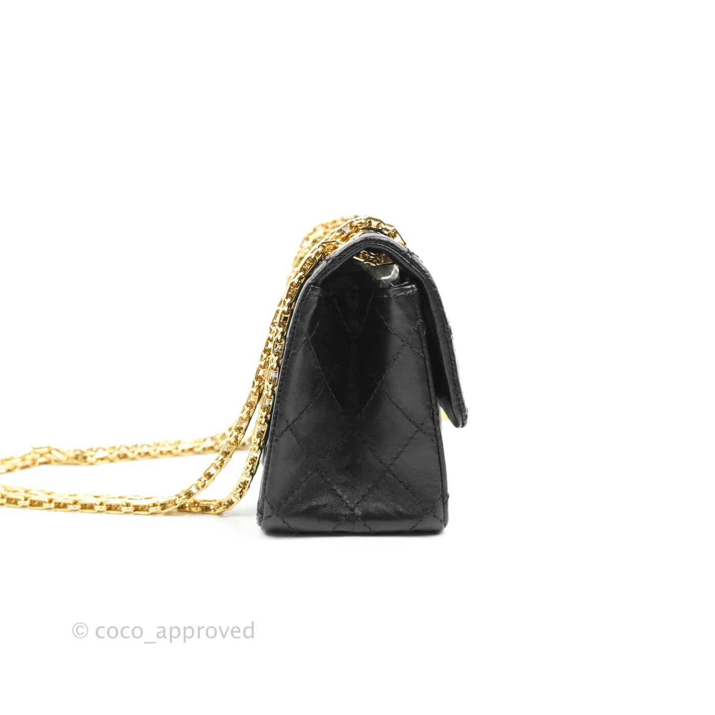 Chanel Mini Reissue 224 Black Aged Calfskin Gold Hardware