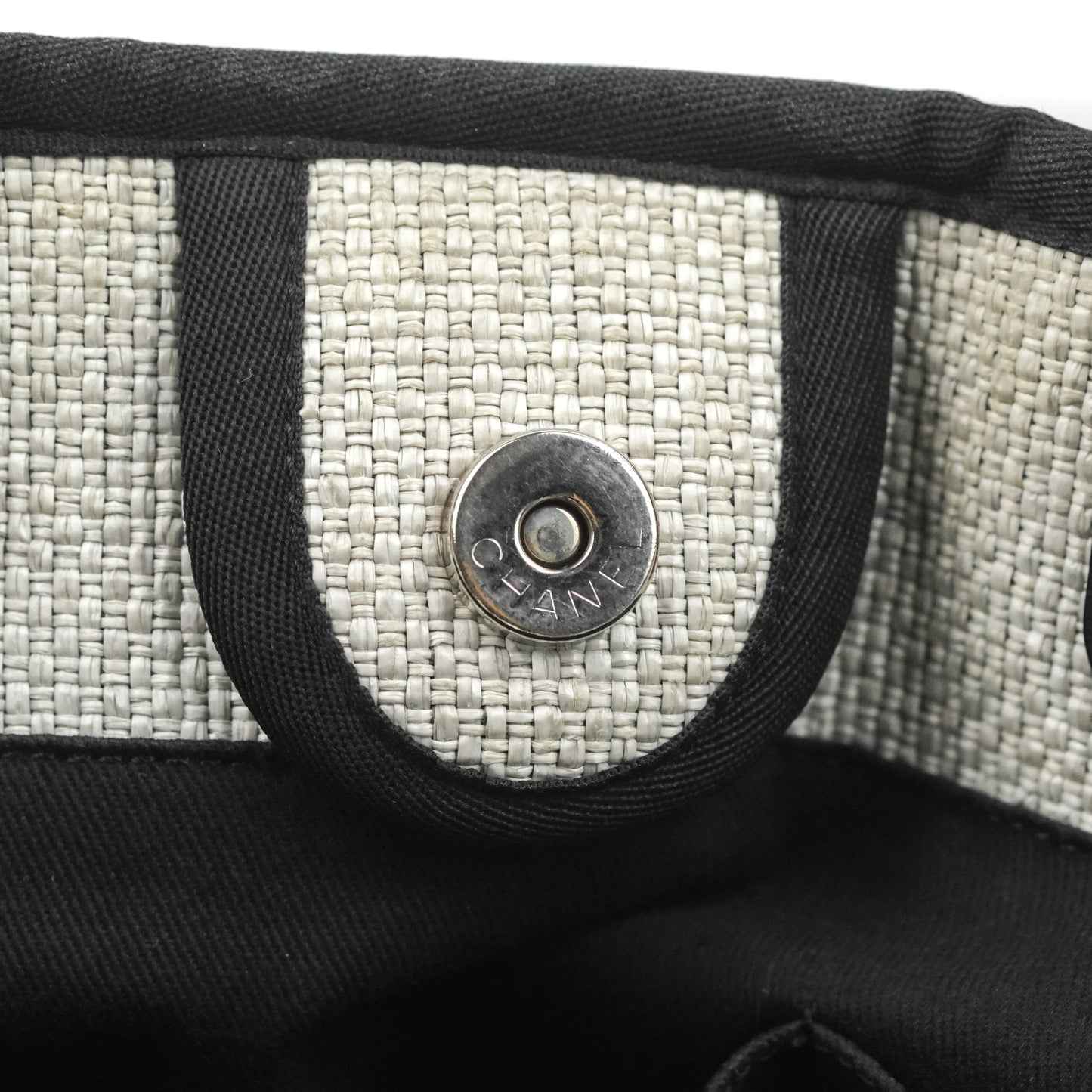 Chanel Medium Deauville Tote Light Grey Canvas