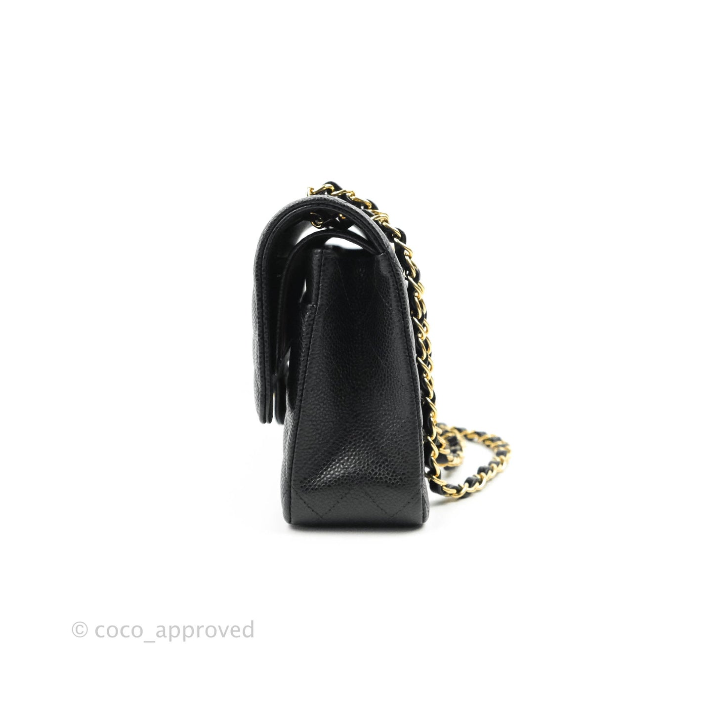 Chanel Classic M/L Medium Double Flap Black Caviar Gold Hardware