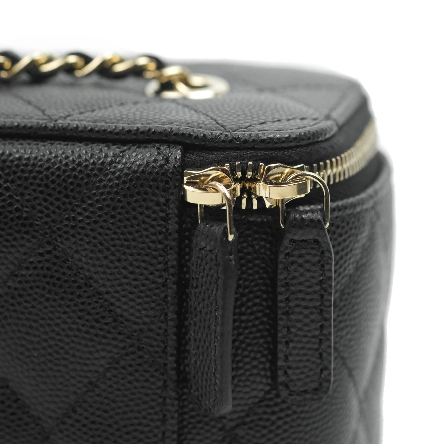 Chanel Vanity with Classic Chain Black Caviar Gold Hardware