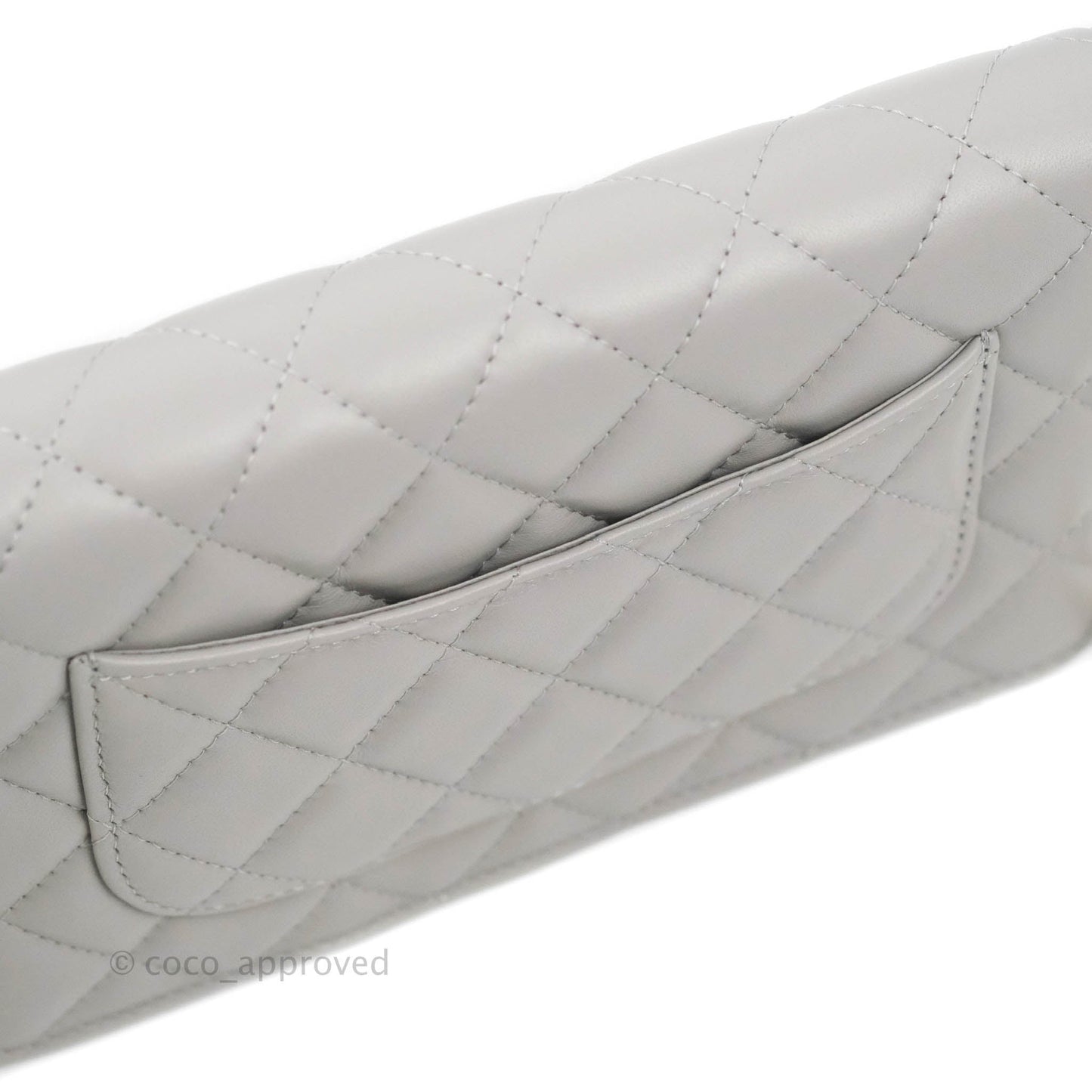 Chanel Quilted Pearl Crush Wallet on Chain WOC Grey Lambskin Aged Gold Hardware