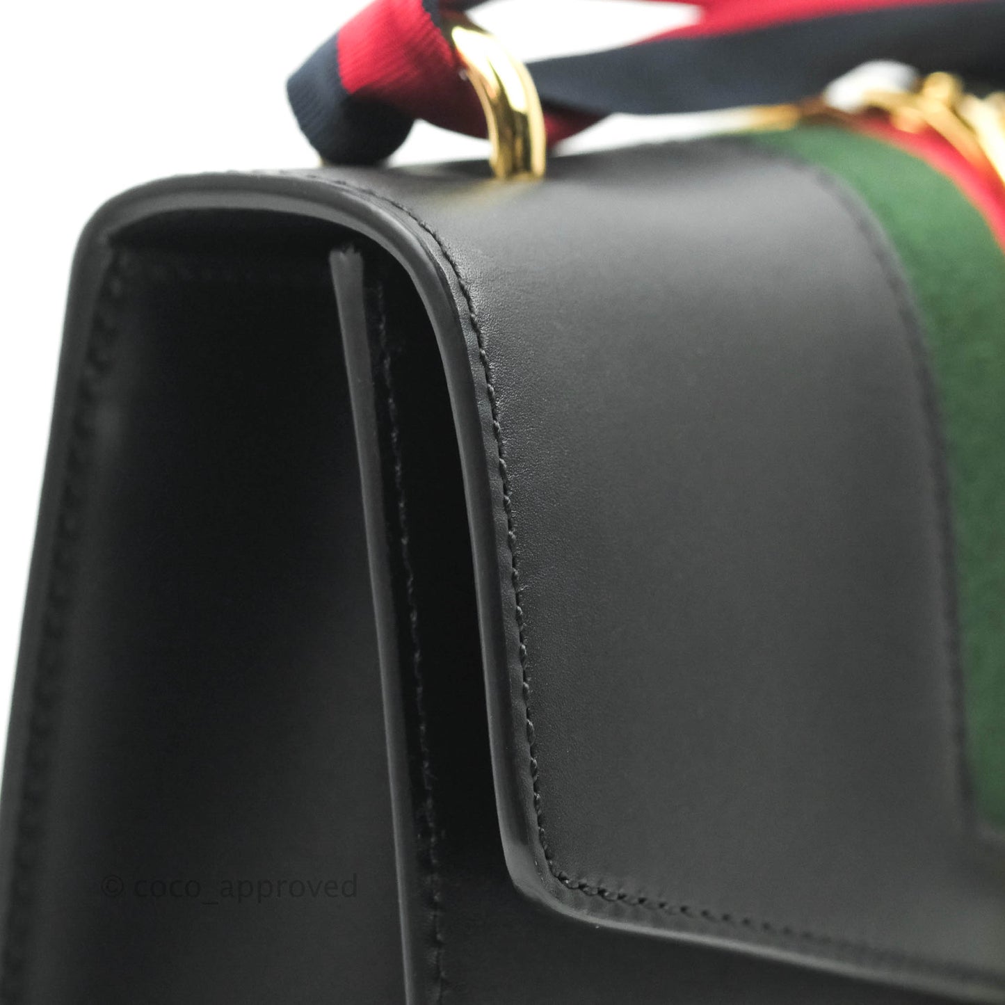 Gucci Calfskin Small Sylvie Shoulder Bag Black