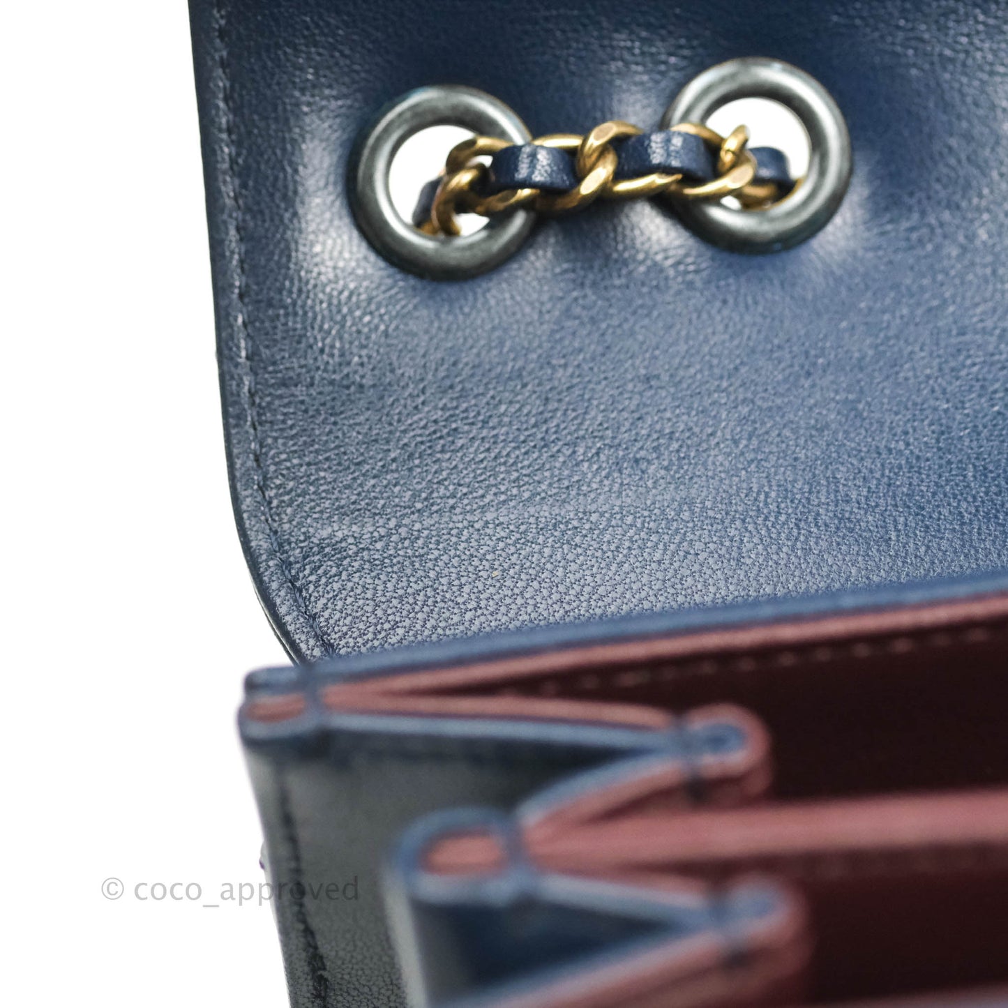 Chanel Beauty Lock Flap Bag Navy Sheepskin Aged Gold Hardware