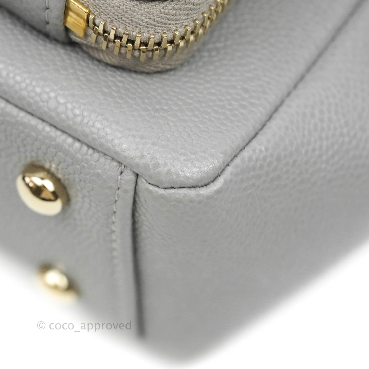 Chanel Quilted Small Business Affinity Flap Grey Caviar Gold Hardware