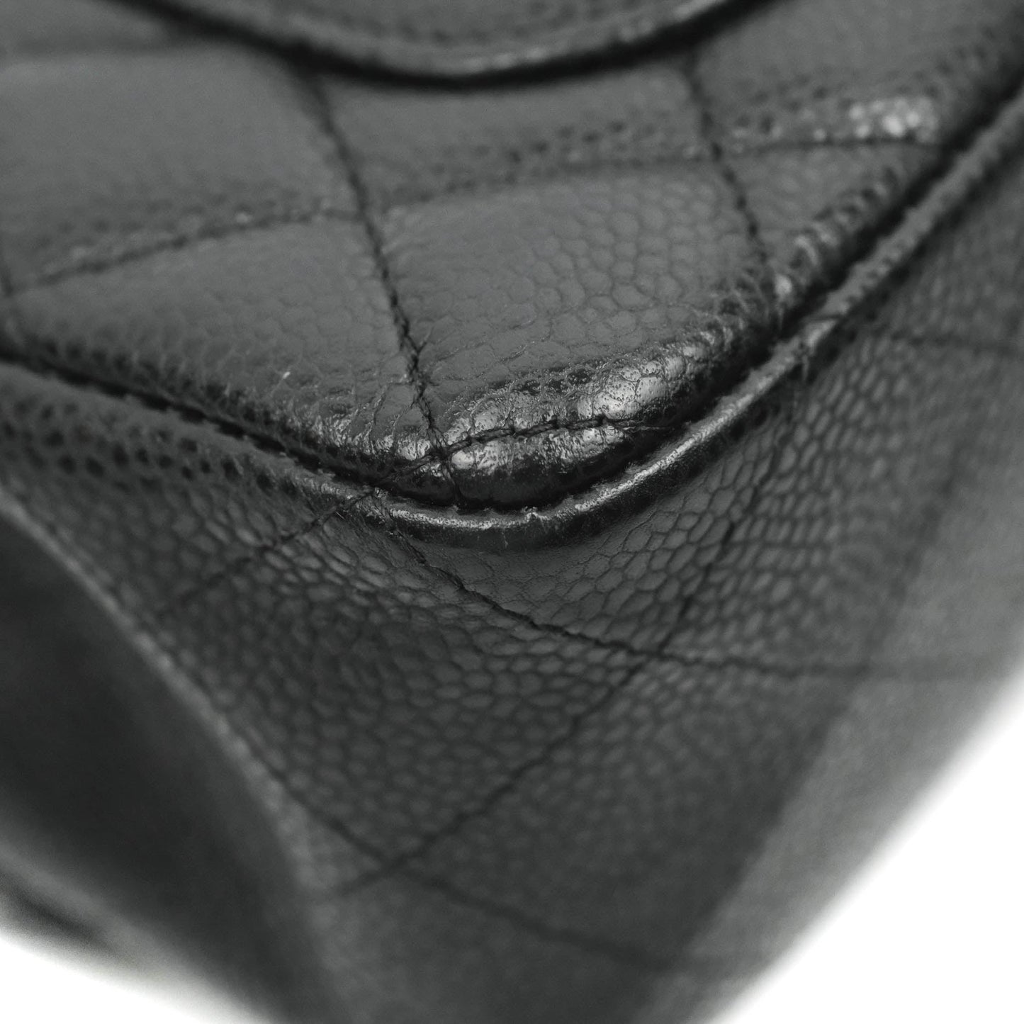 Chanel Quilted Mini Rectangular Flap Black Caviar Silver Hardware 18S