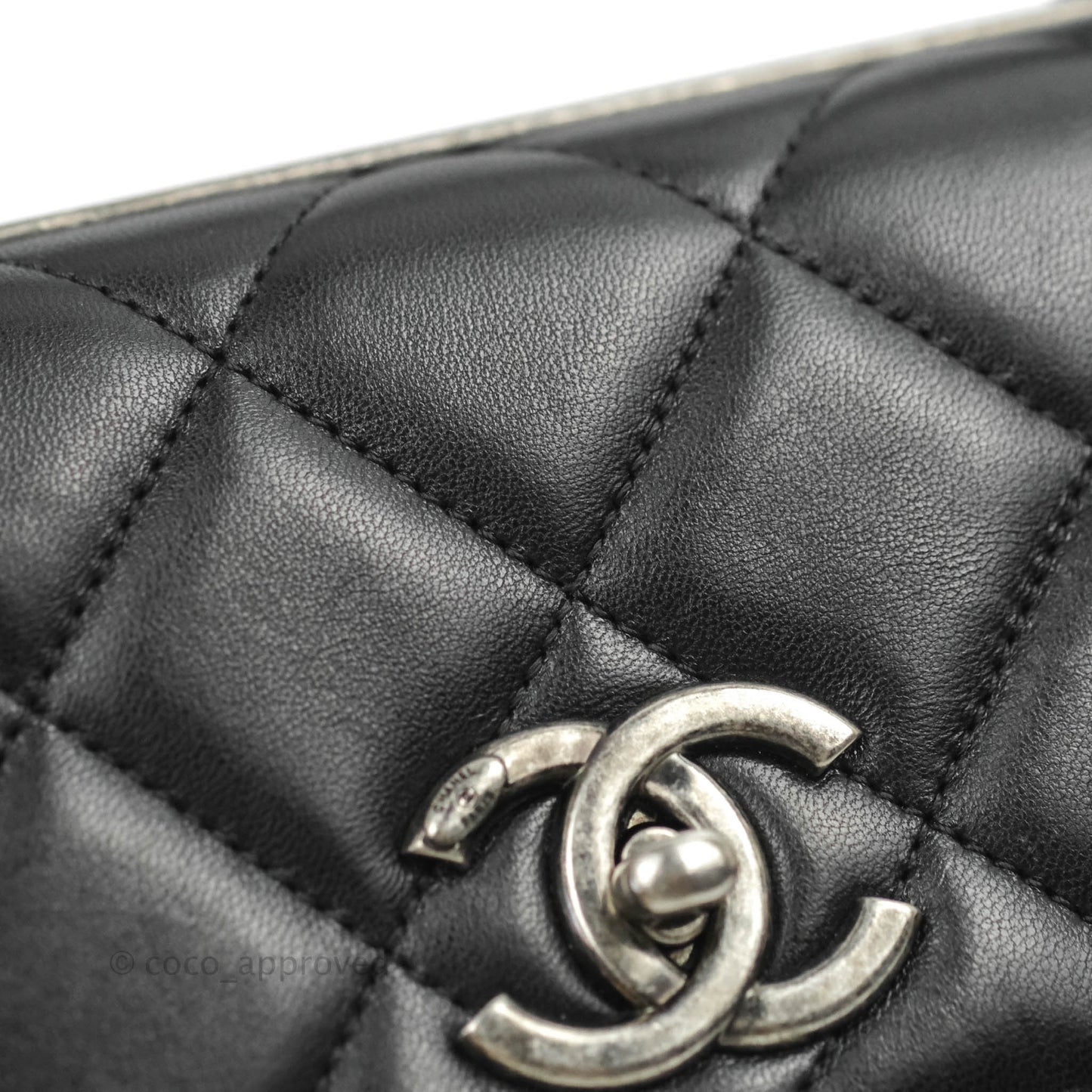 Chanel Small Trendy CC Black Lambskin Ruthenium Hardware