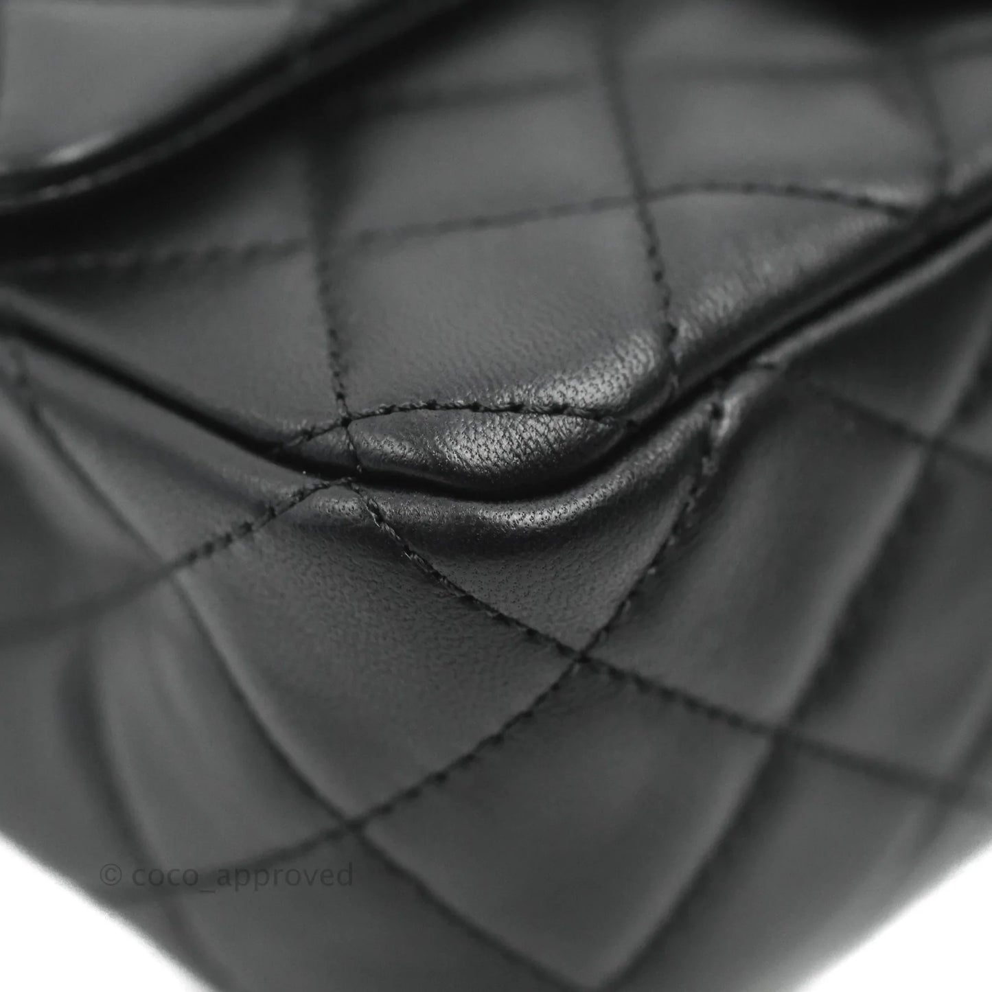 Chanel Mini Rectangular Pearl Crush Quilted Black Lambskin Aged Gold Hardware