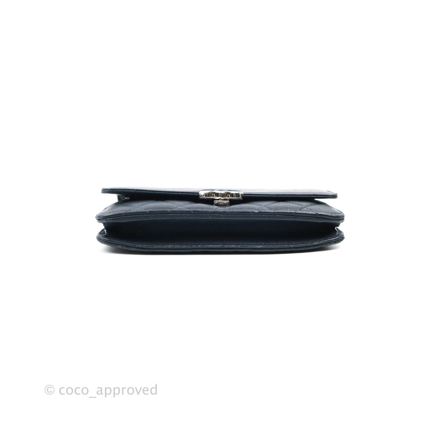 Chanel Urban Companion Wallet on Chain WOC Navy Calfskin Silver Hardware