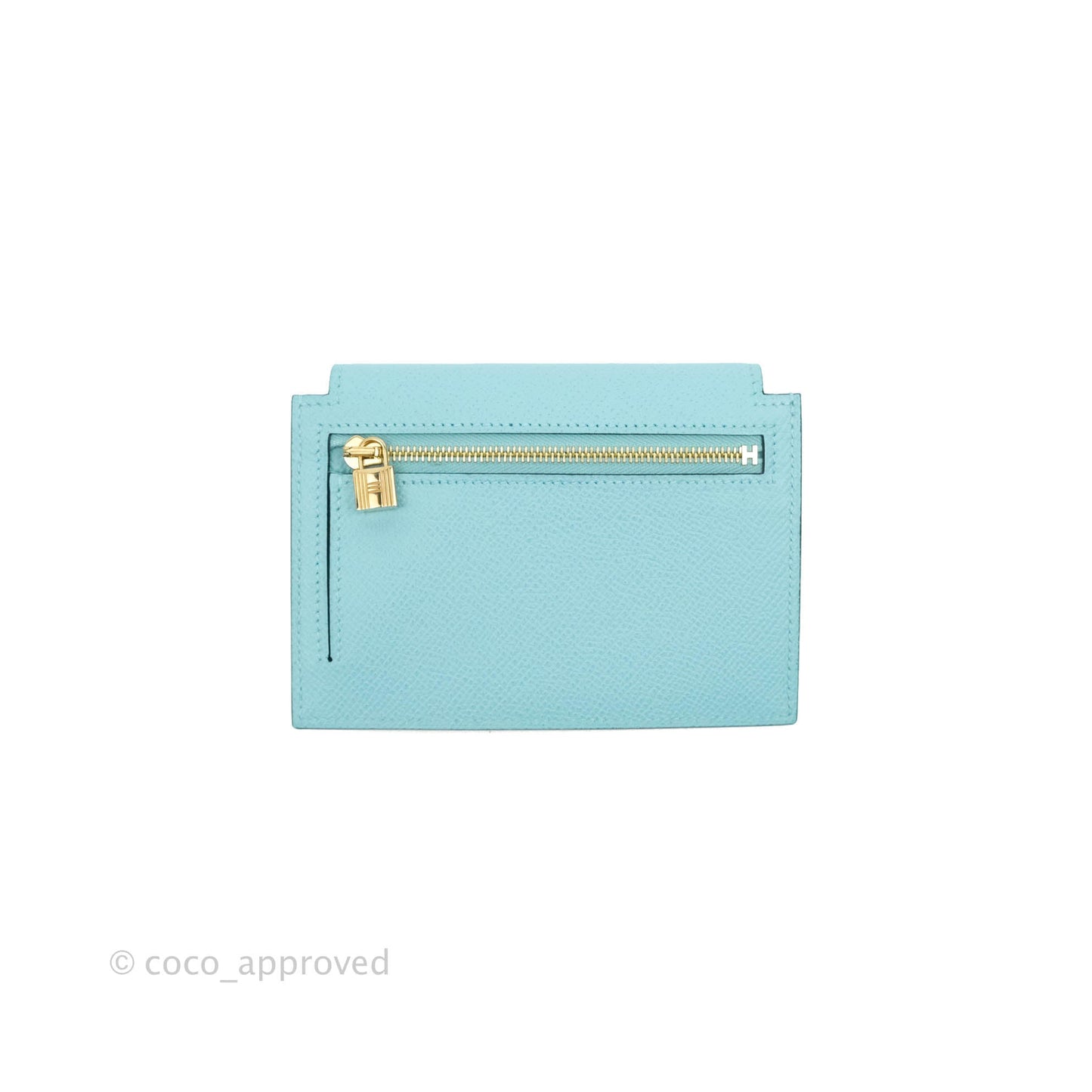Hermès Kelly Pocket Compact Wallet Epsom Bleu De Nord Gold Hardware