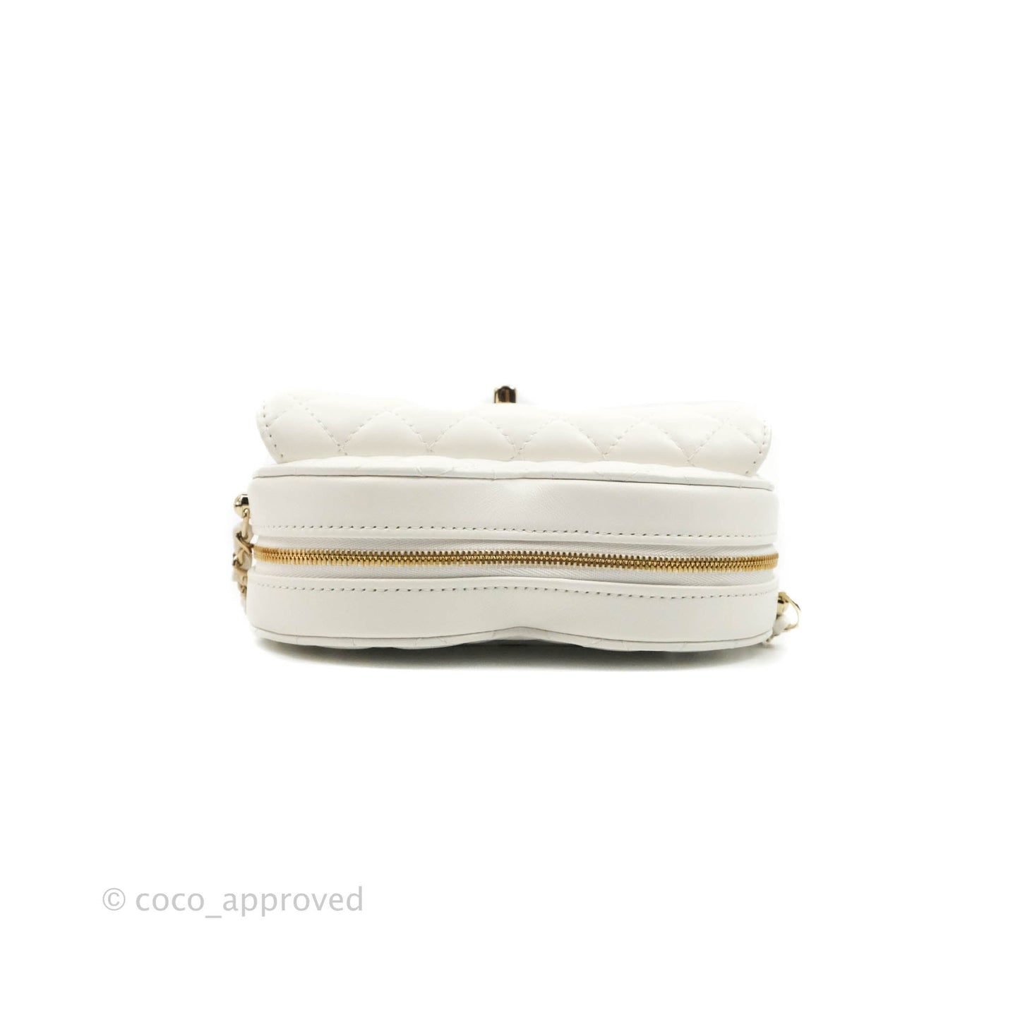 Chanel Large Heart Bag White Lambskin Gold Hardware 22S