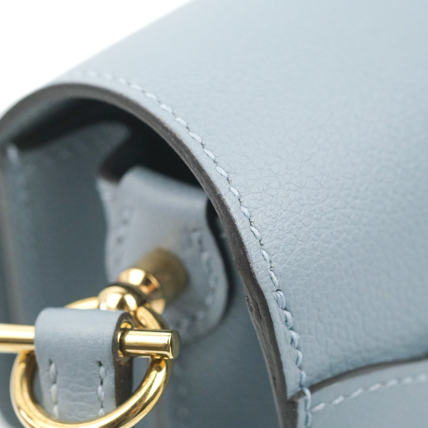 Hermès Roulis Mini 18 Bleu Lin Evercolor Gold Hardware