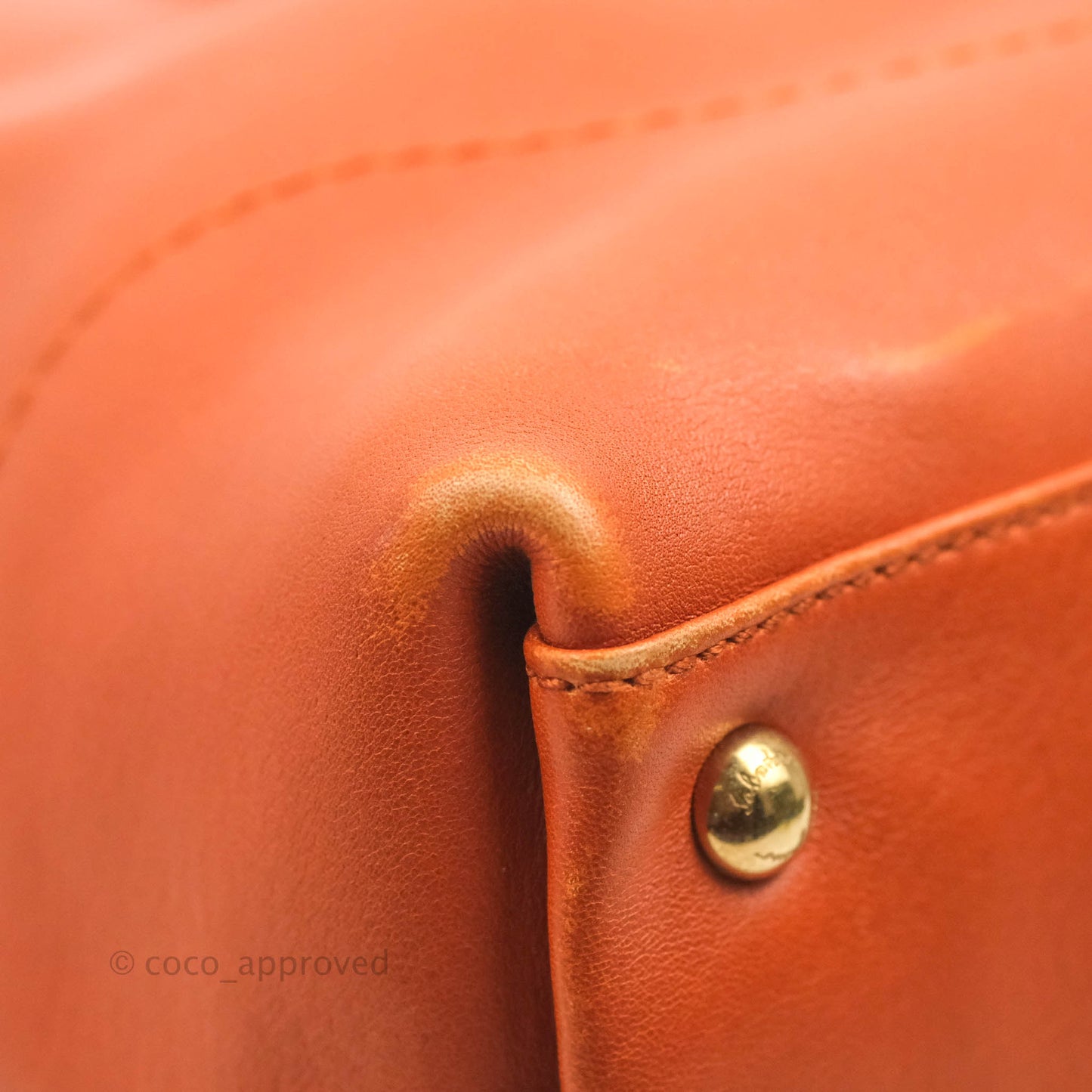 Salvatore Ferragamo Orange Top Handle Bag With Strap