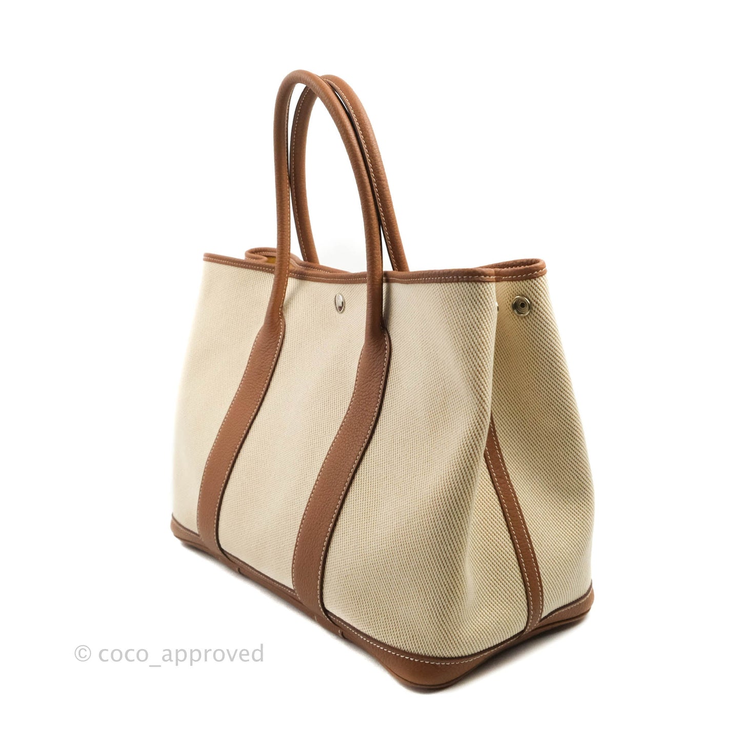 Hermès Garden Party 36 Ecru/Desert/Gold Canvas