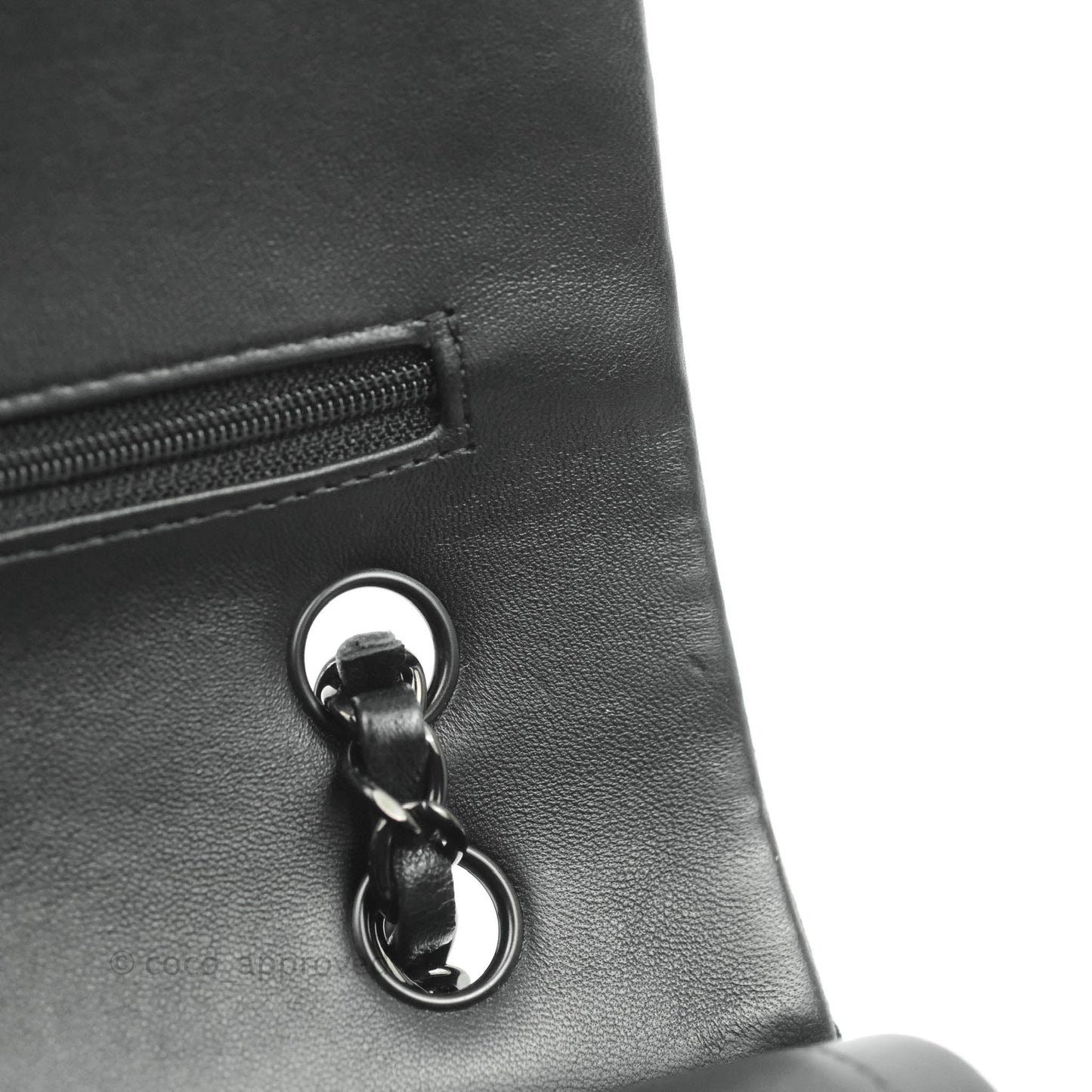 Chanel Classic Quilted M/L Medium Double Flap So Black Lambskin