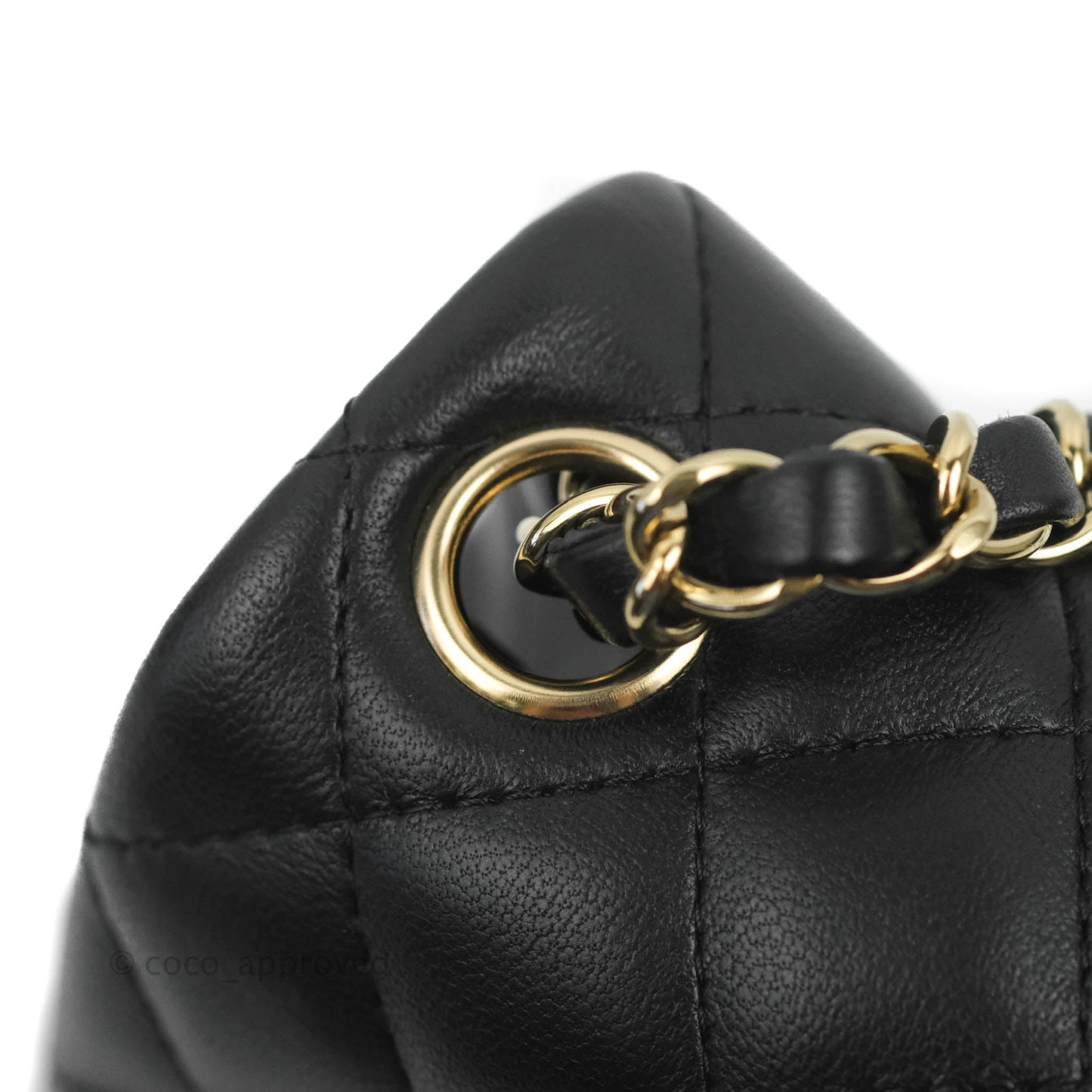 Chanel Mini Square Black Lambskin Gold Hardware