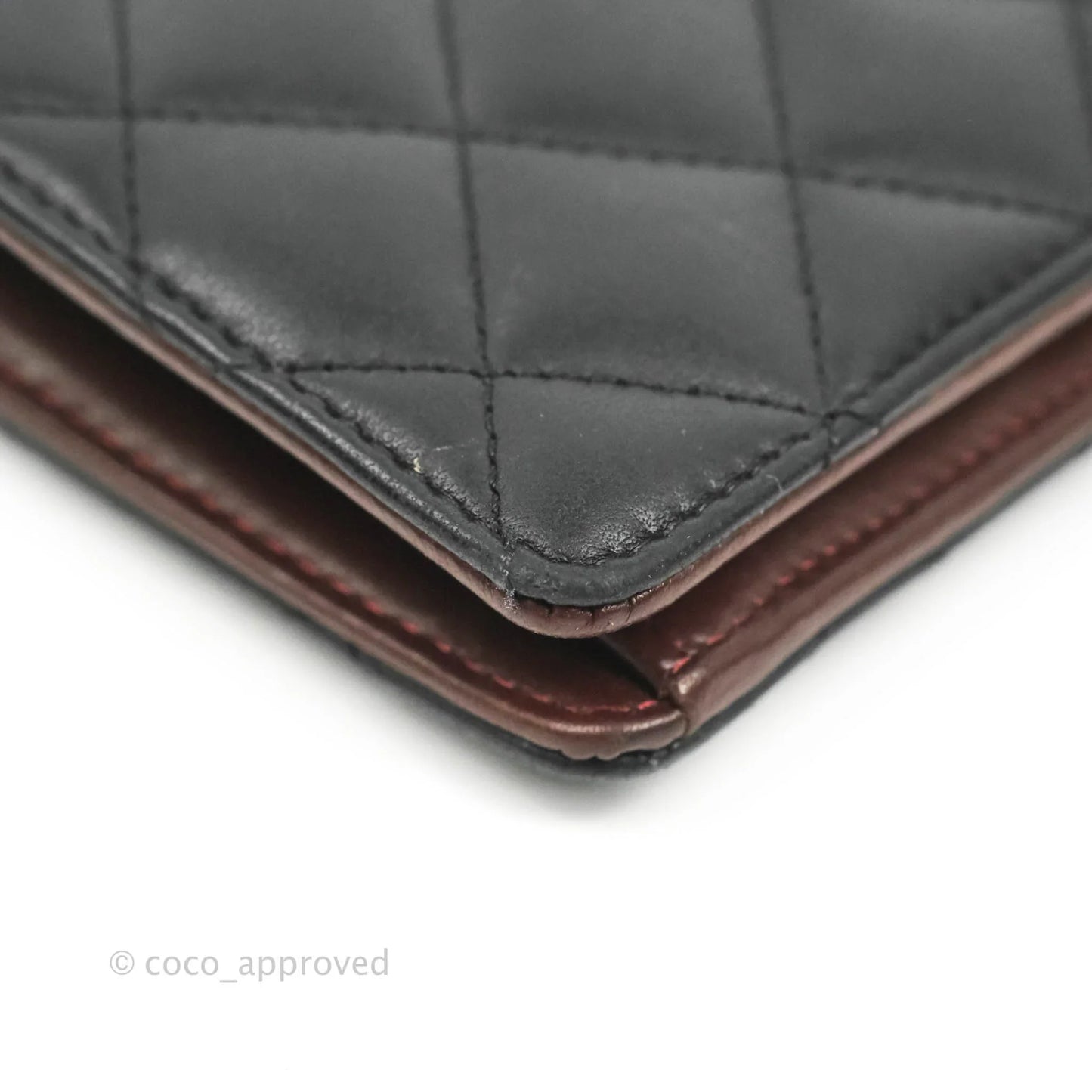 Chanel Quilted Long Wallet Black Lambskin Silver Hardware