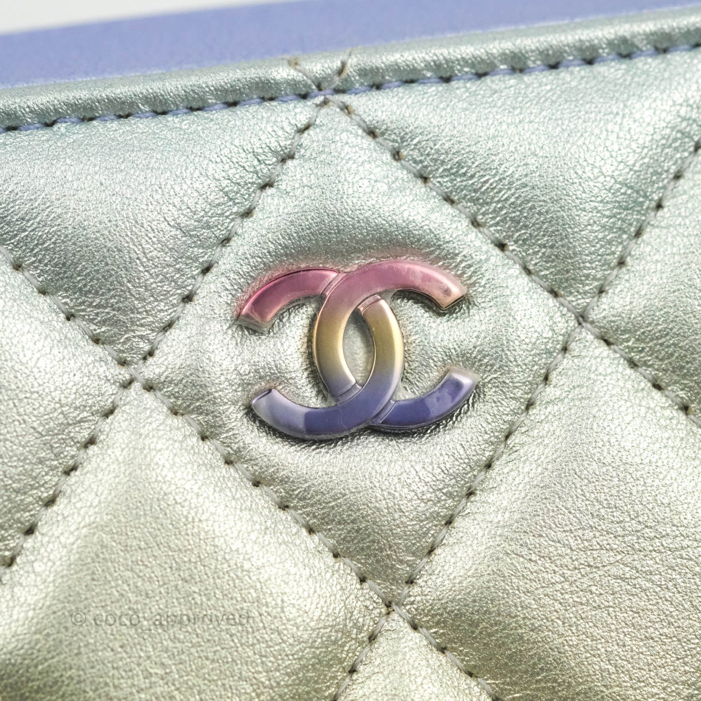 Chanel Quilted Camera Bag Metallic Rainbow Lambskin Rainbow Hardware
