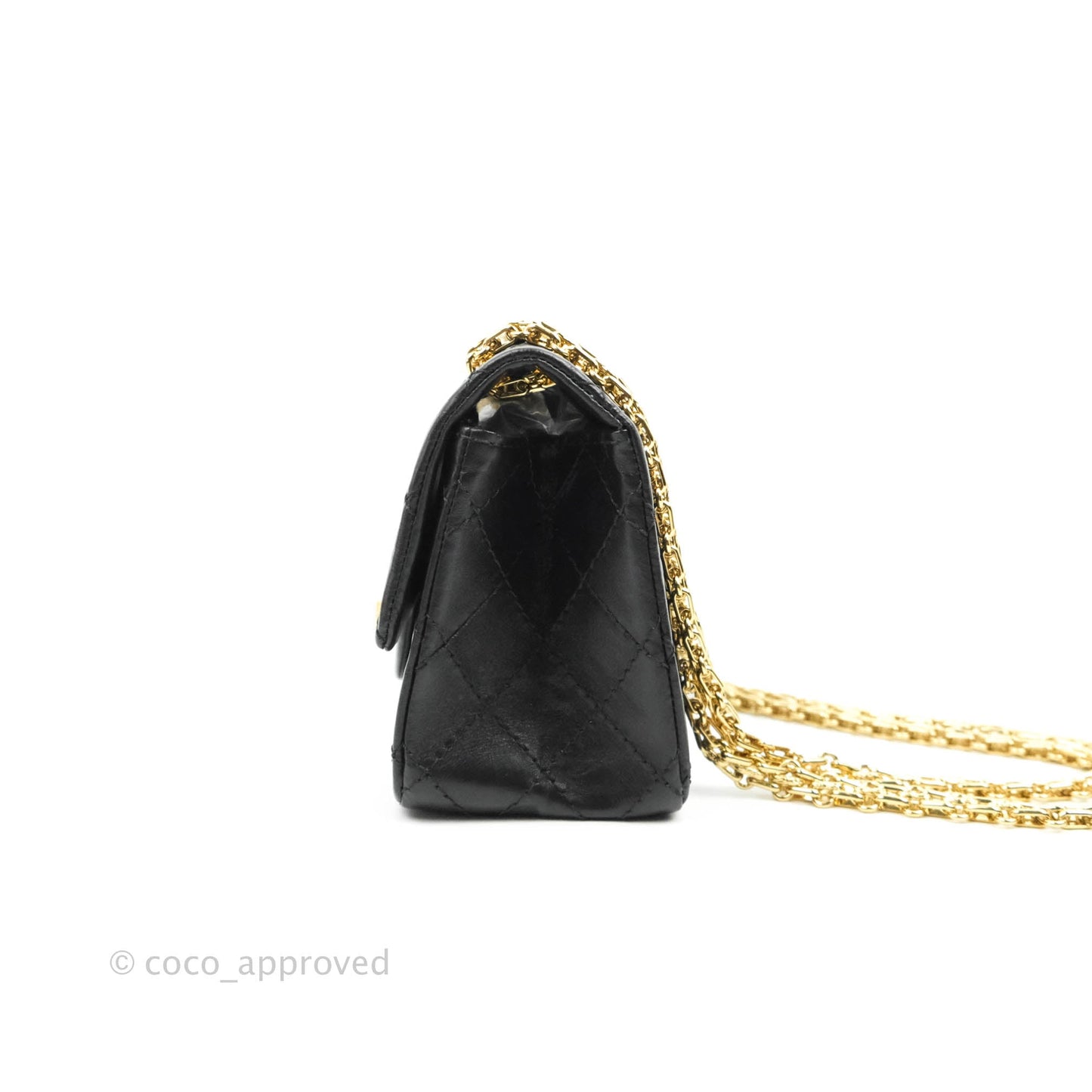 Chanel Mini Reissue 224 Black Aged Calfskin Gold Hardware