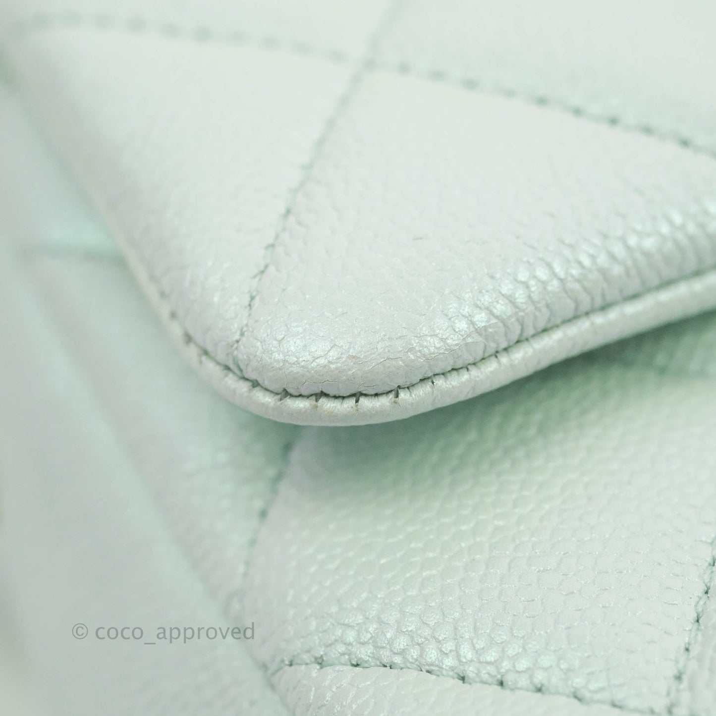 Chanel Quilted My Perfect Mini Iridescent Mint Green Caviar Aged Gold Hardware 21K