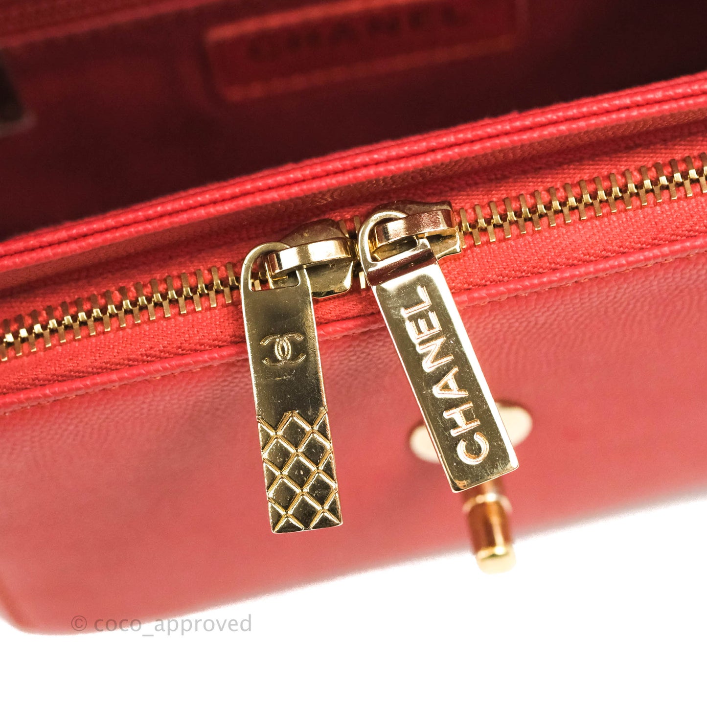 Chanel Quilted Small Business Affinity Flap Red Caviar Gold Hardware