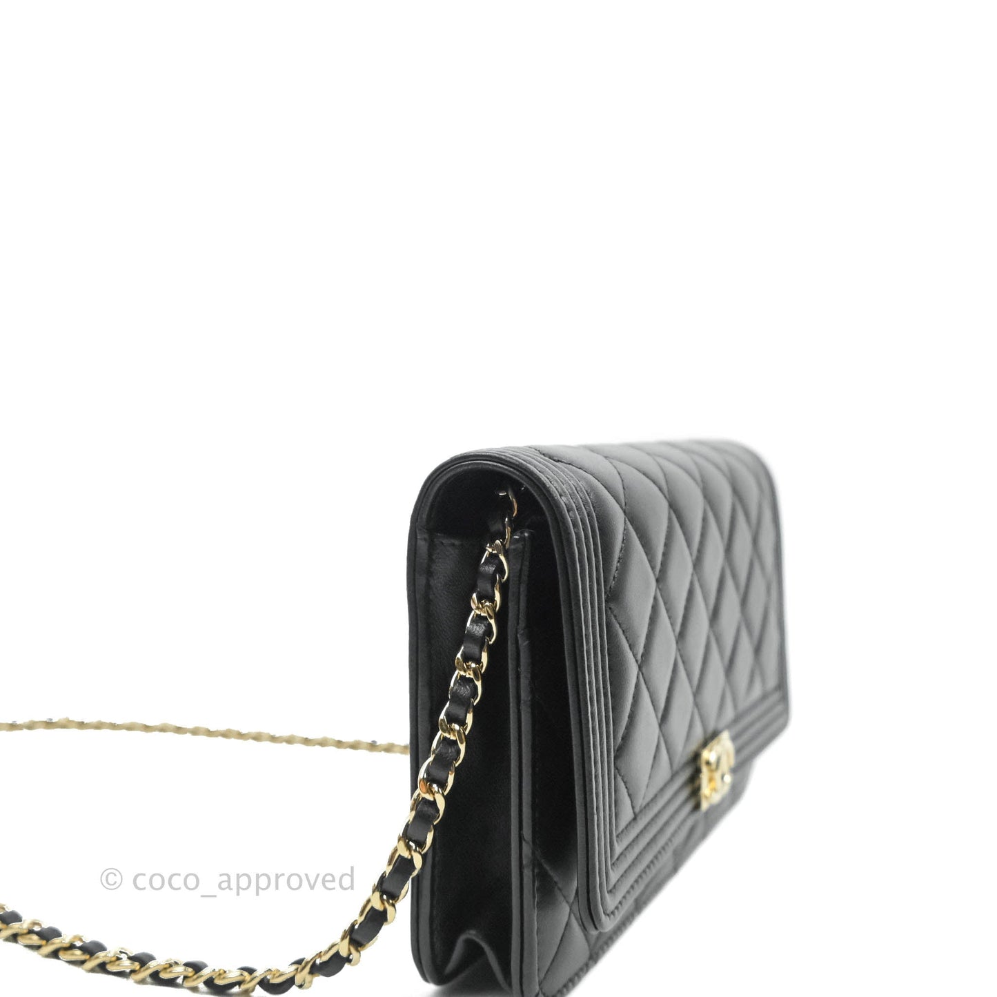 Chanel Boy Wallet on Chain WOC Black Lambskin Gold Hardware